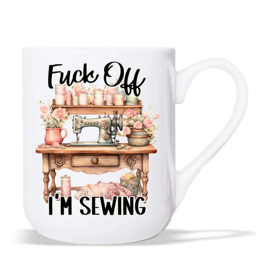Kubek elegant szyciowy dla krawcowej - Fck off im sewing HS16 - StoryCups.pl