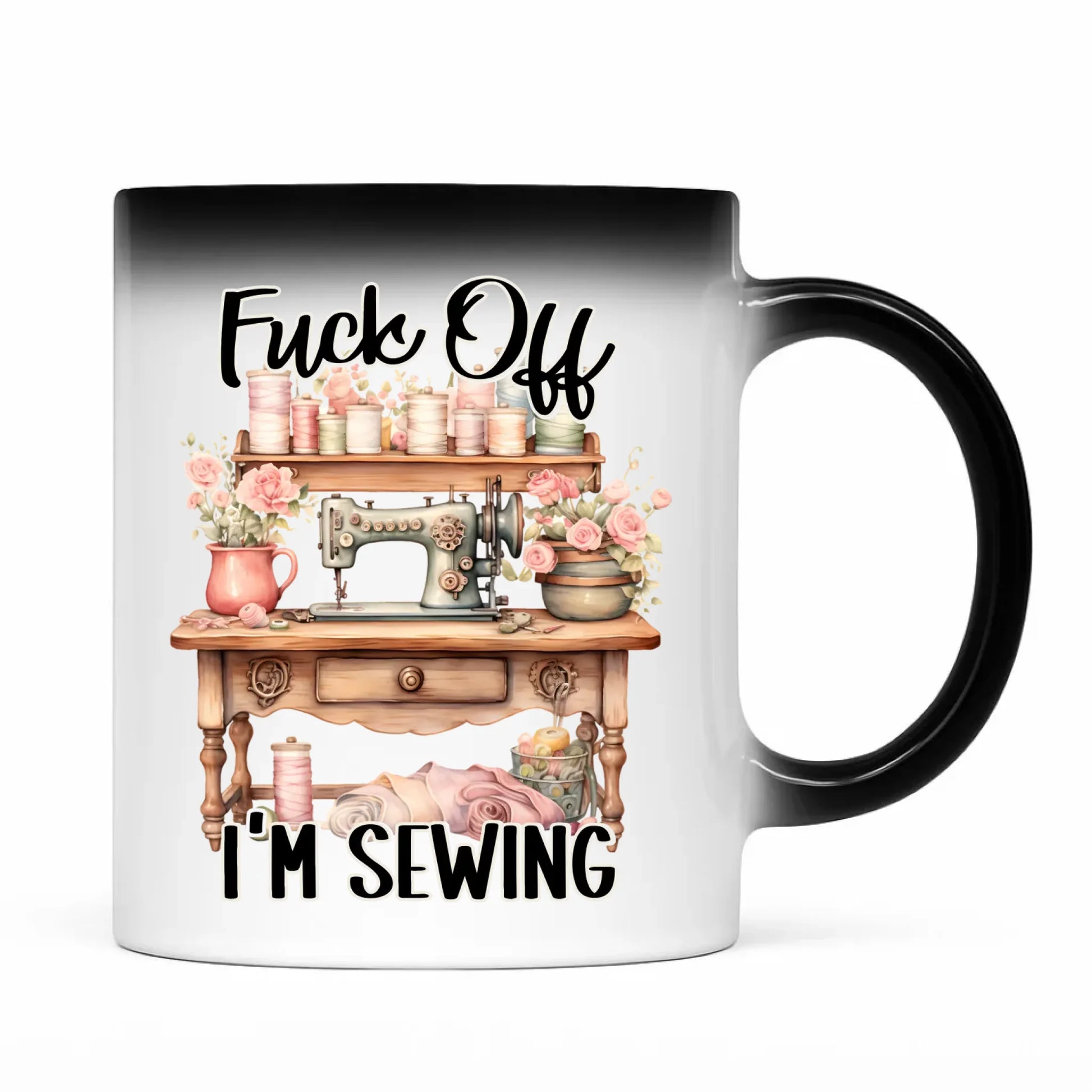 Kubek magiczny szyciowy dla krawcowej - Fck off im sewing HS16 - StoryCups.pl