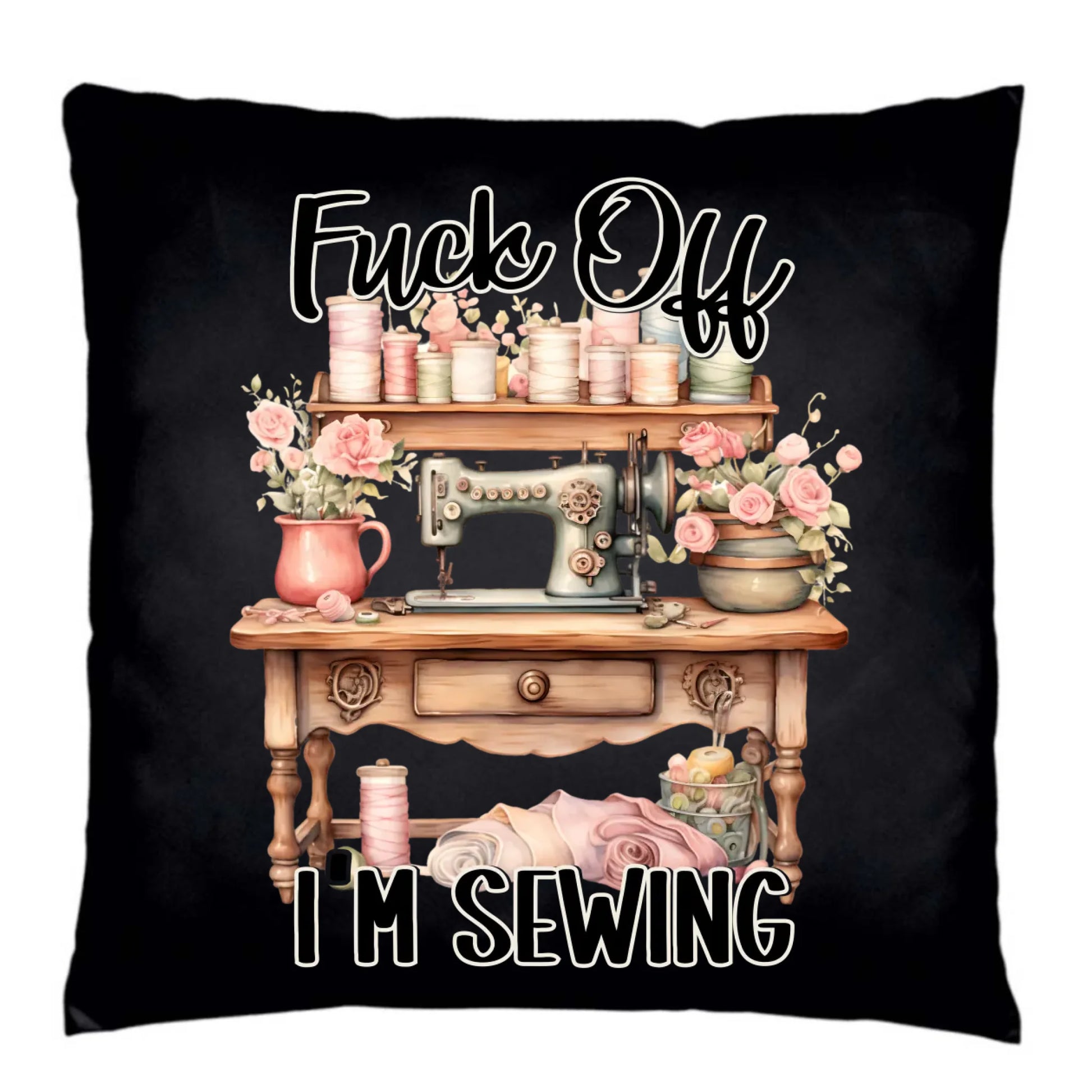 Poduszka dekoracyjna szyciowa dla krawcowej - Fck off im sewing HS16 - StoryCups.pl