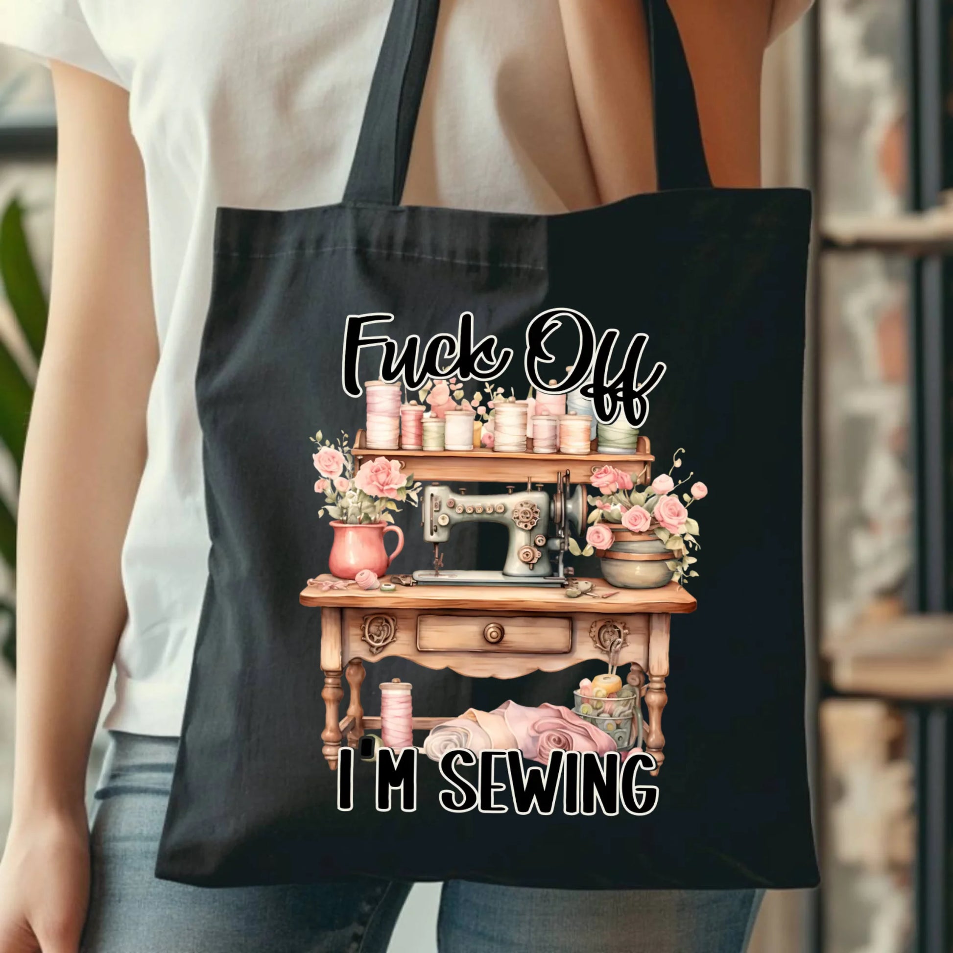 Torba szyciowa dla krawcowej - Fck off im sewing HS16 - StoryCups.pl