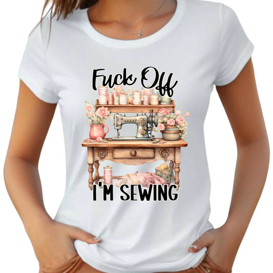Koszulka damska szyciowa dla krawcowej - Fck off im sewing HS16 - StoryCups.pl