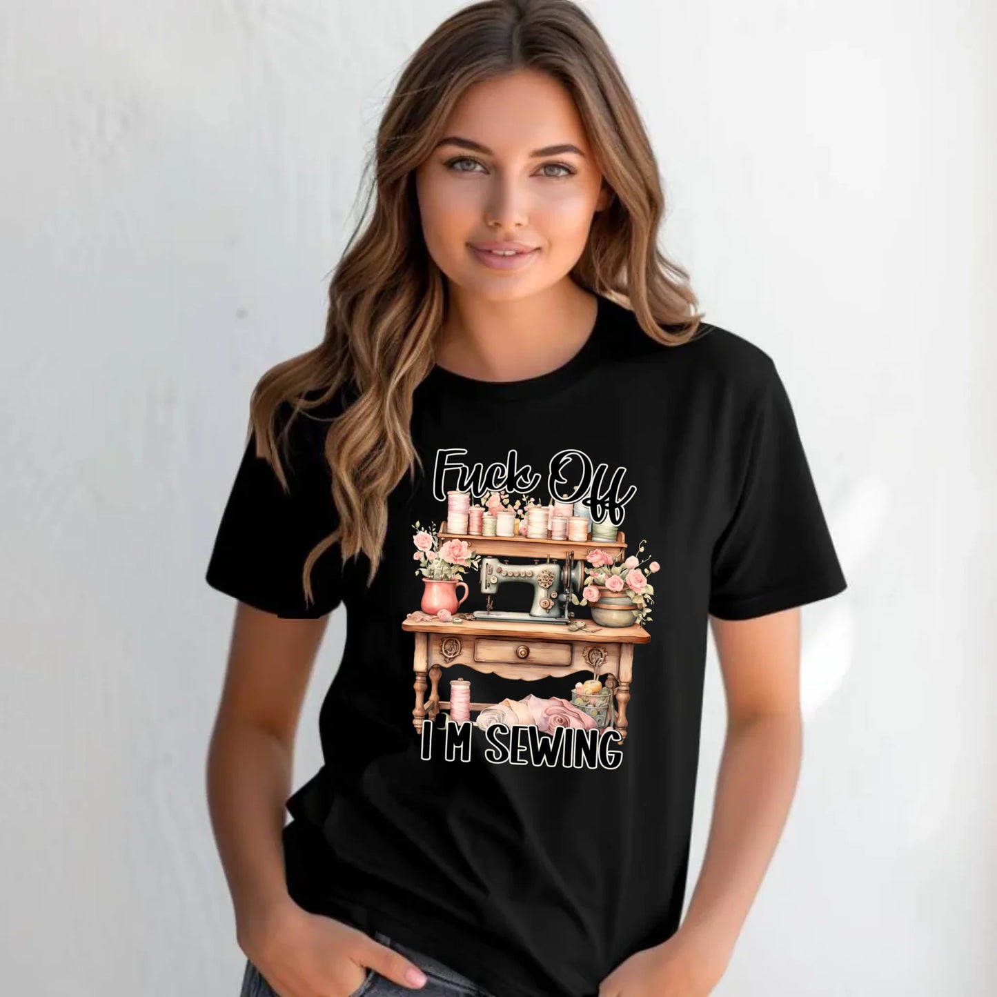 Koszulka damska szyciowa dla krawcowej - Fck off im sewing HS16 - StoryCups.pl