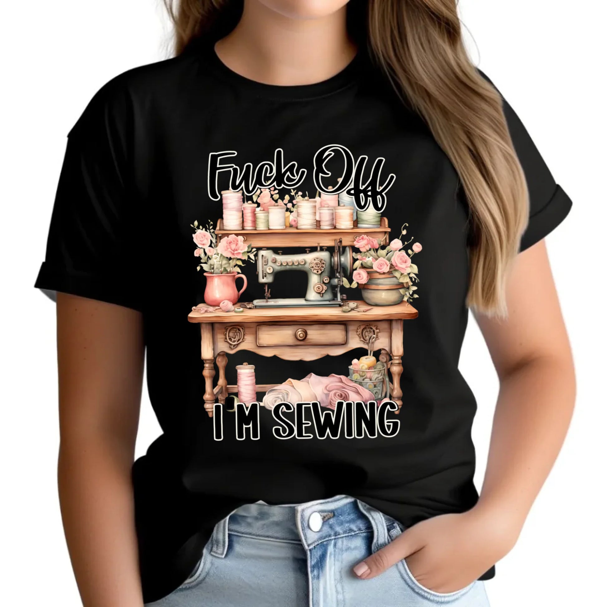 Koszulka damska szyciowa dla krawcowej - Fck off im sewing HS16 - StoryCups.pl