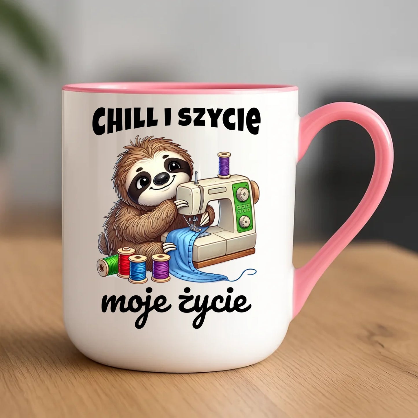 Kubek elegant szyciowy dla krawcowej - Chill i szycie moje życie HS17 - StoryCups.pl