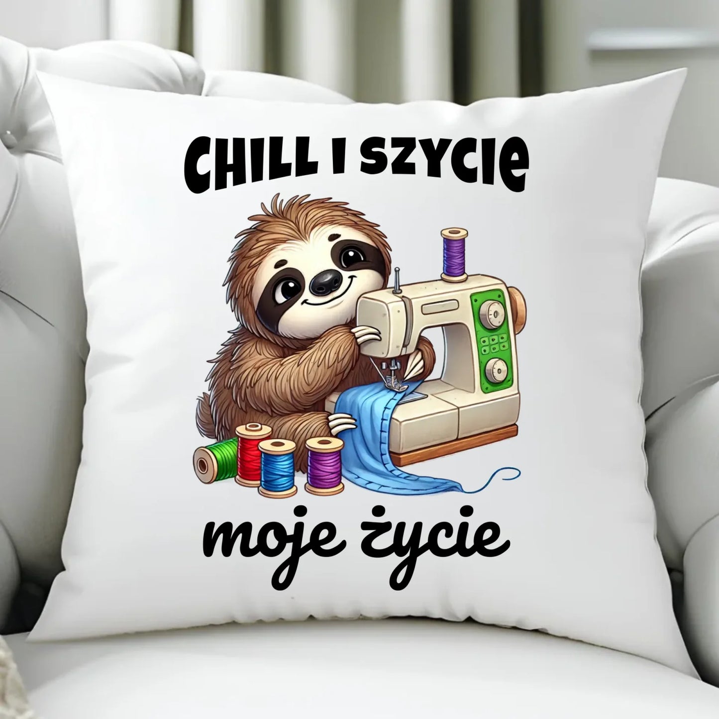 Poduszka szyciowa dla krawcowej - Chill i szycie moje życie HS17 - StoryCups.pl