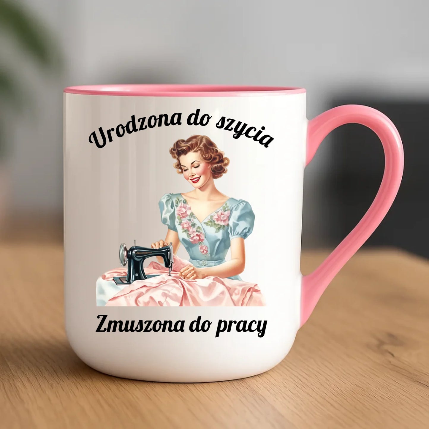Kubek elegant szyciowy dla krawcowej - Urodzona do szycia HS18 - StoryCups.pl