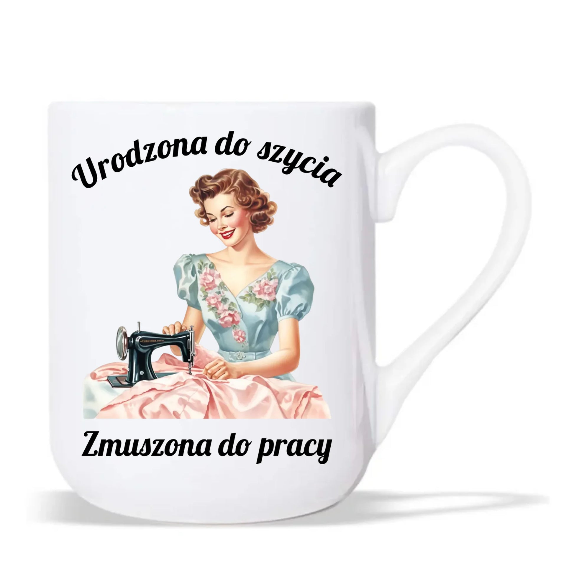 Kubek elegant szyciowy dla krawcowej - Urodzona do szycia HS18 - StoryCups.pl