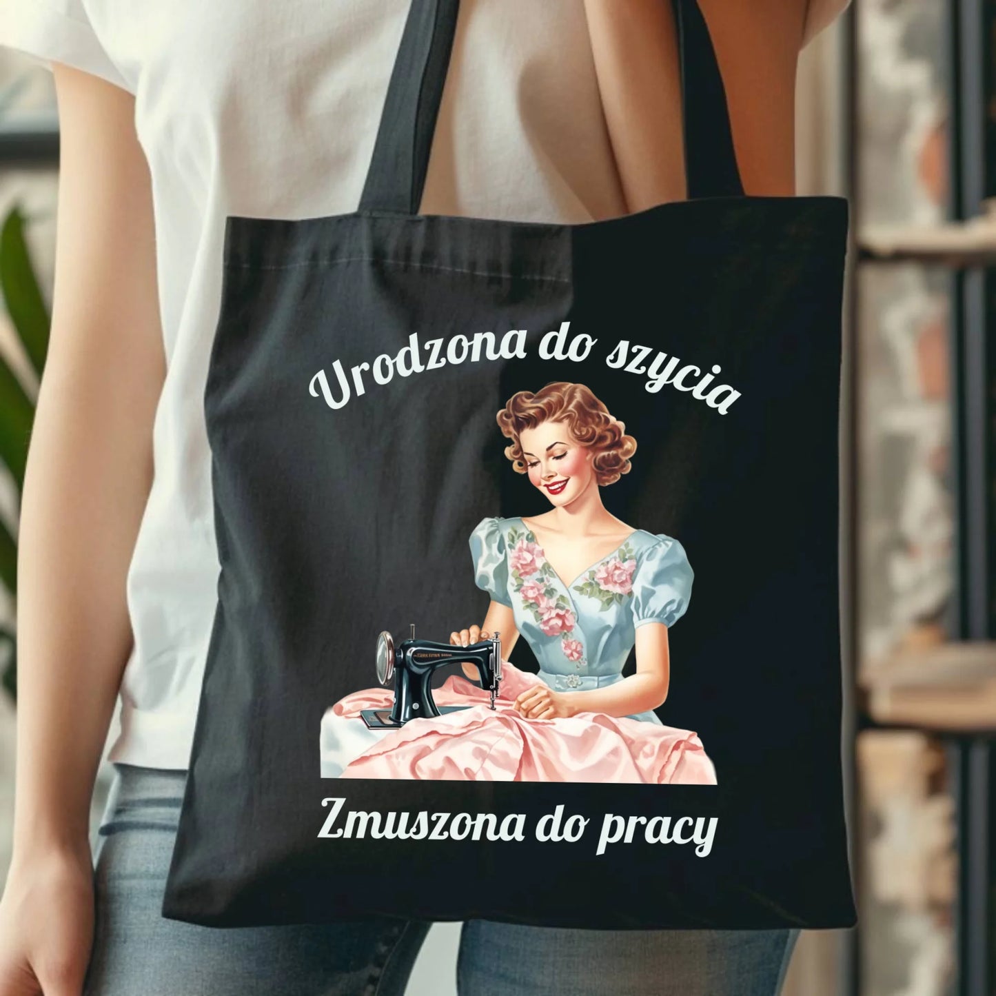 Torba szyciowa dla krawcowej - Urodzona do szycia HS18 - StoryCups.pl