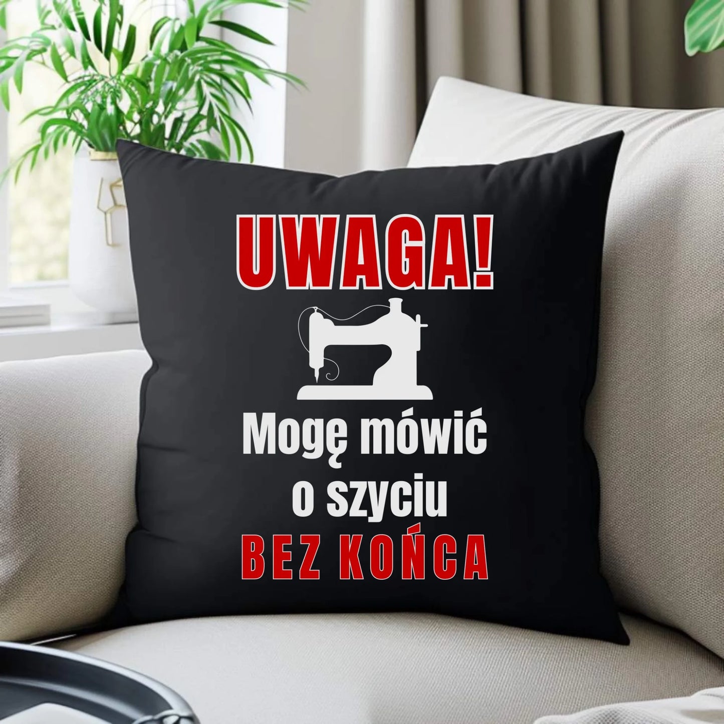 Poduszka dekoracyjna szyciowa dla krawcowej - Mówić o szyciu bez końca HS19 - StoryCups.pl