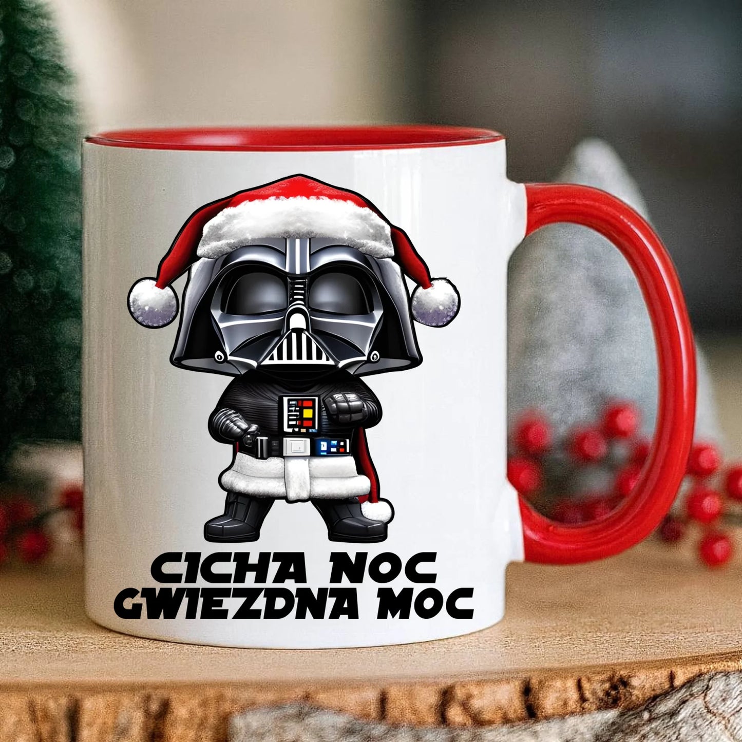 Kubek świąteczny dla fanów Gwiezdnych Wojen - Cicha noc, gwiezdna moc BN132 - StoryCups.pl