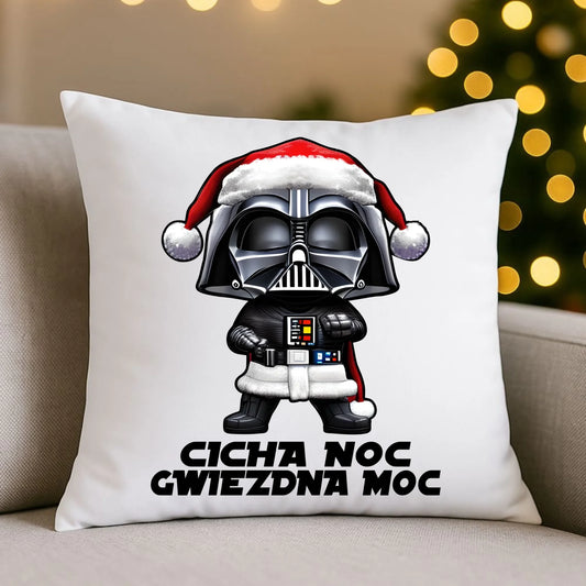 Poduszka świąteczna dla fanów Gwiezdnych Wojen - Cicha noc, gwiezdna moc BN132 - StoryCups.pl