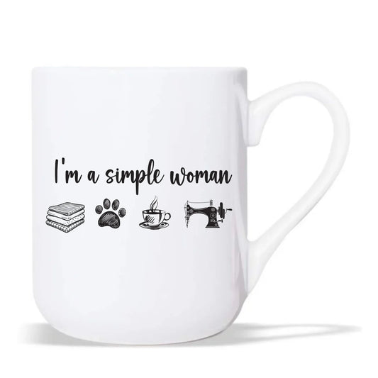 Kubek elegant szyciowy dla krawcowej - I'm a simple woman HS20 - StoryCups.pl