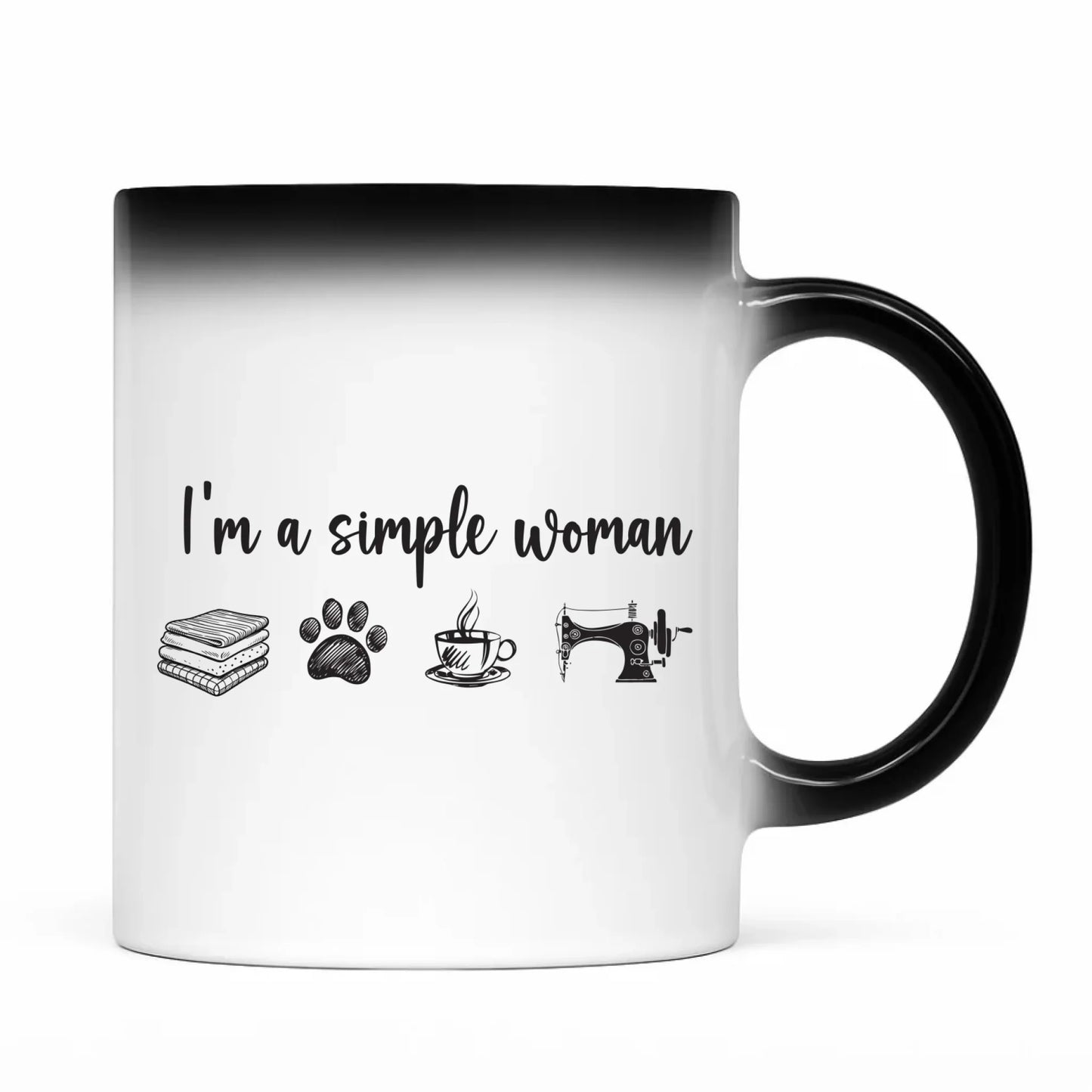 Kubek magiczny szyciowy dla krawcowej - I'm a simple woman HS20 - StoryCups.pl