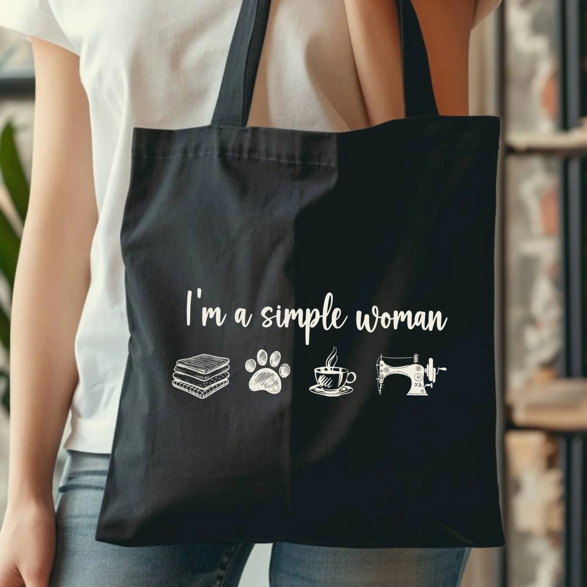 Torba szyciowa dla krawcowej - I'm a simple woman HS20 - StoryCups.pl
