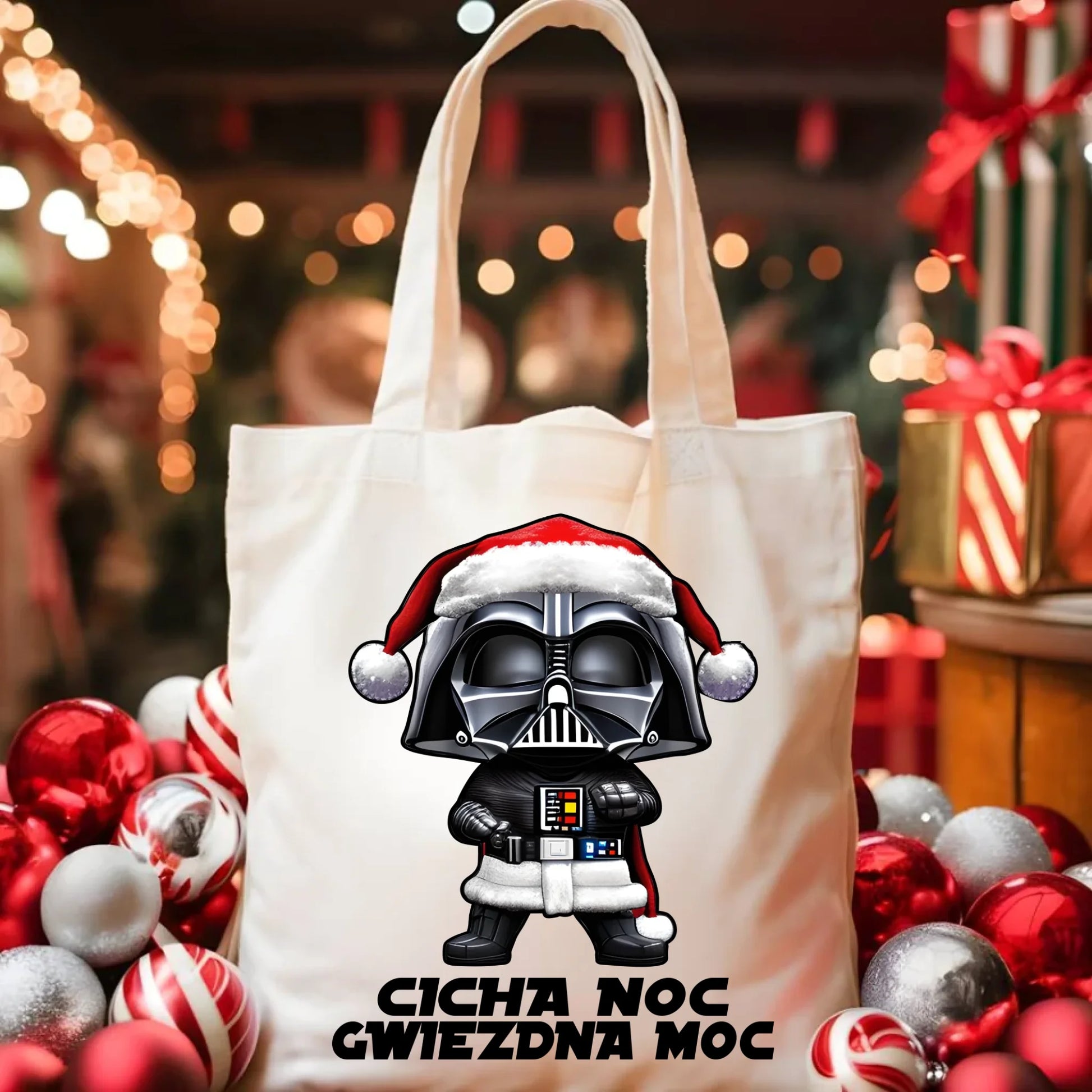 Torba świąteczna dla fanów Gwiezdnych Wojen - Cicha noc, gwiezdna moc BN132 - StoryCups.pl