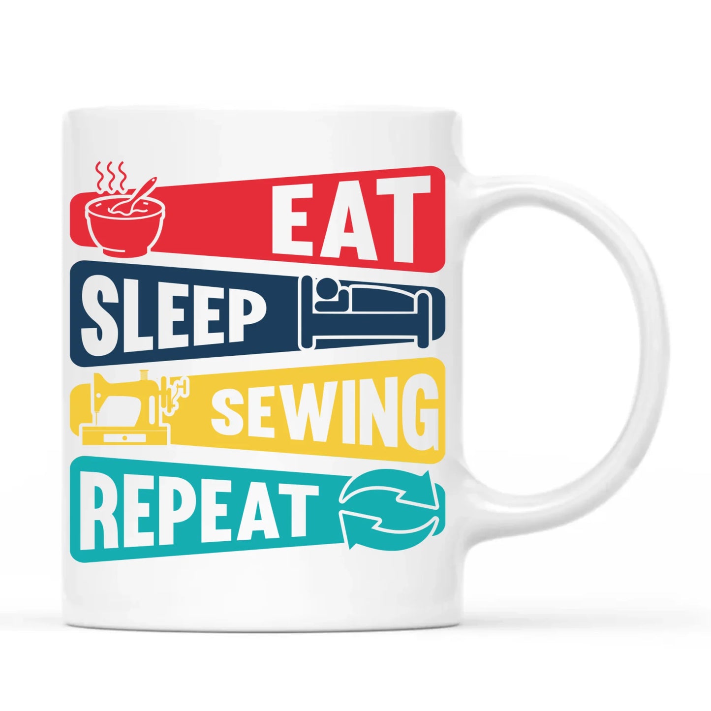 Kubek szyciowy dla krawcowej – Eat sleep sewing repeat HS21 - StoryCups.pl