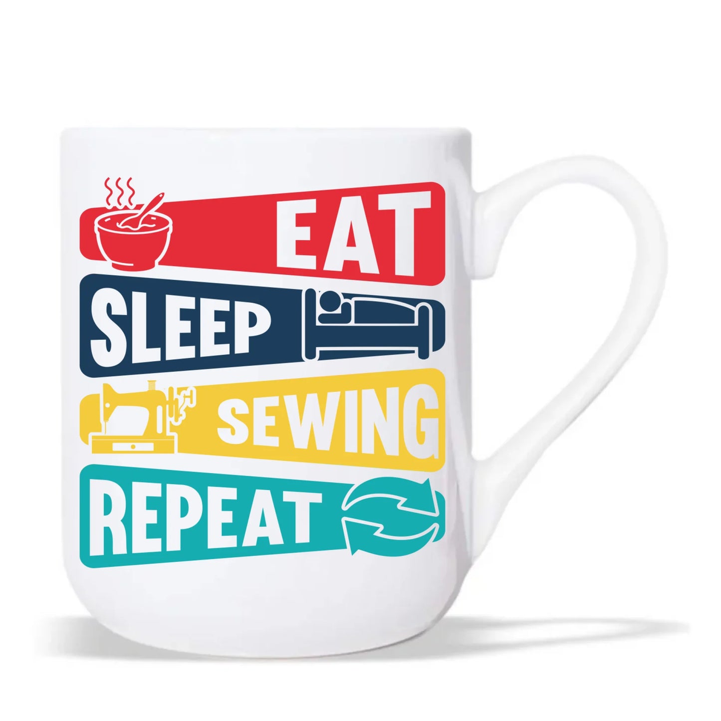 Kubek elegant szyciowy dla krawcowej - Eat sleep sewing repeat HS21 - StoryCups.pl