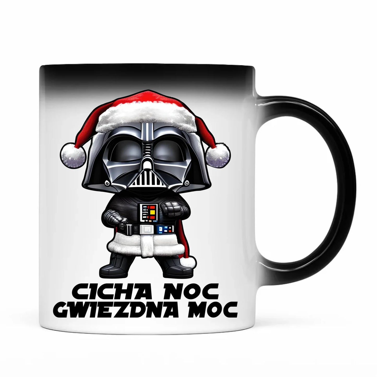 Kubek magiczny świąteczny dla fanów Gwiezdnych Wojen - Cicha noc, gwiezdna moc BN132 - StoryCups.pl