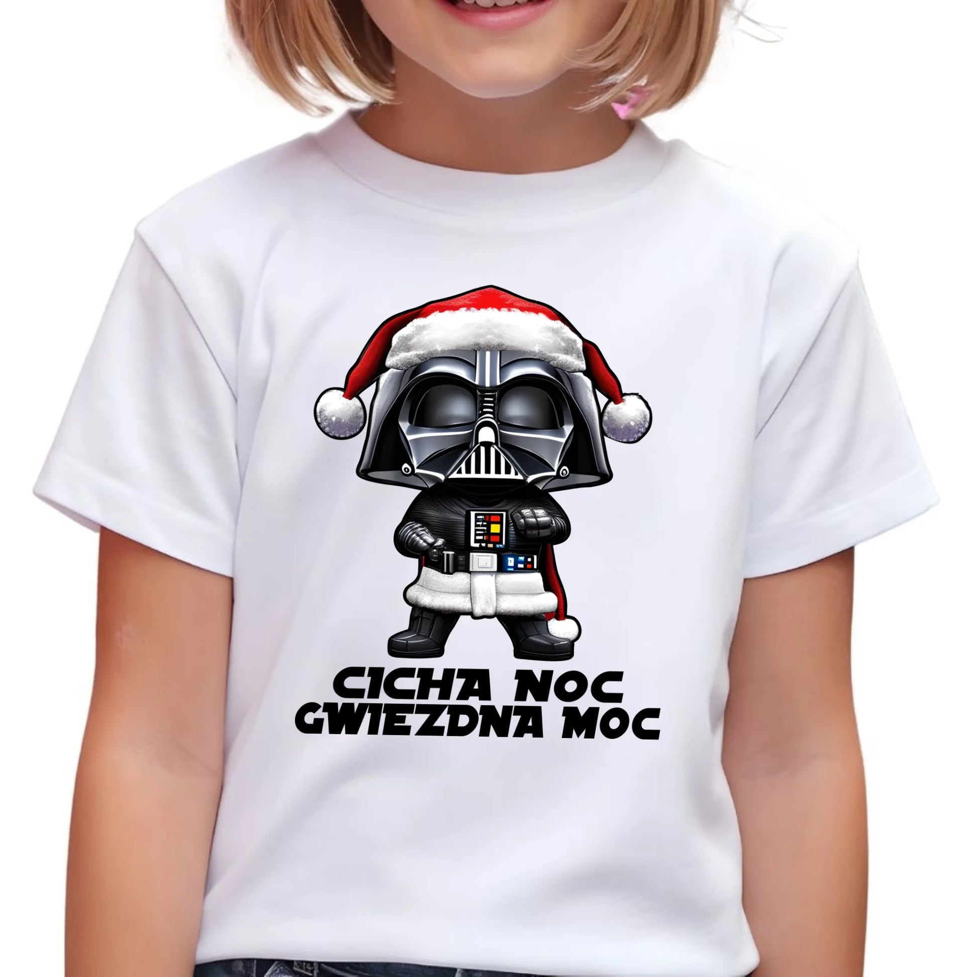 Koszulka dziecięca świąteczna dla fanów Gwiezdnych Wojen - Cicha noc, gwiezdna moc BN132 - StoryCups.pl