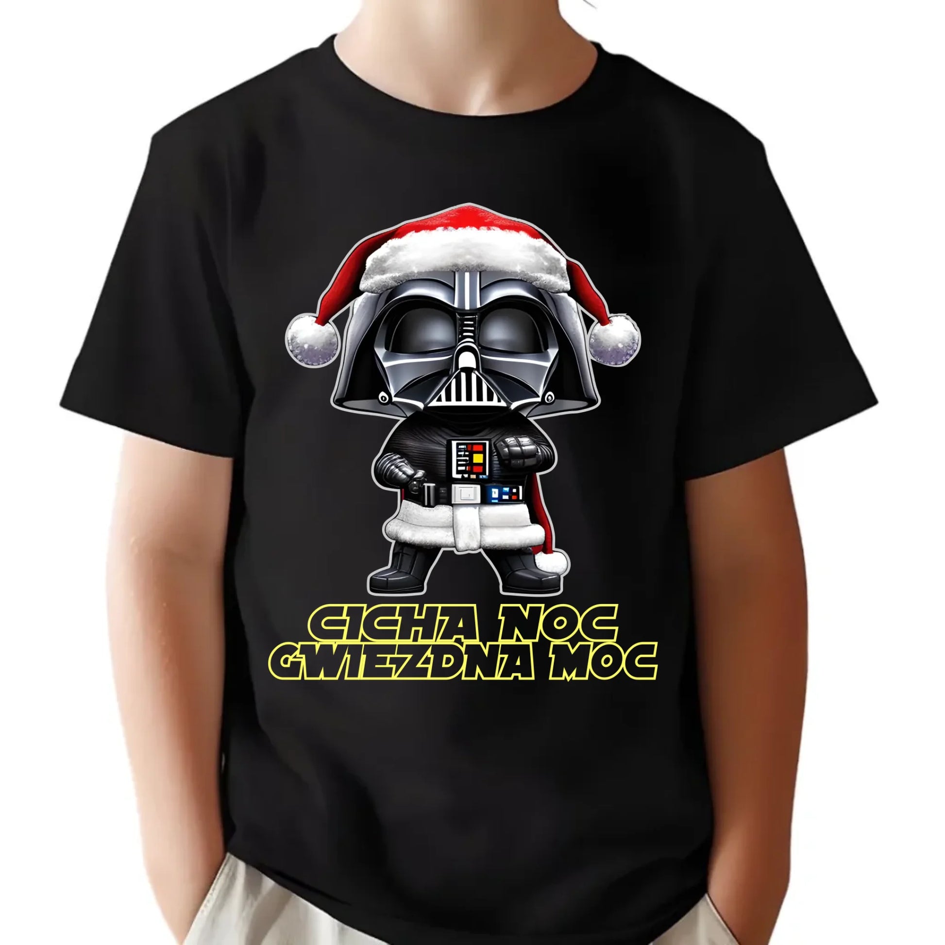 Koszulka dziecięca świąteczna dla fanów Gwiezdnych Wojen - Cicha noc, gwiezdna moc BN132 - StoryCups.pl