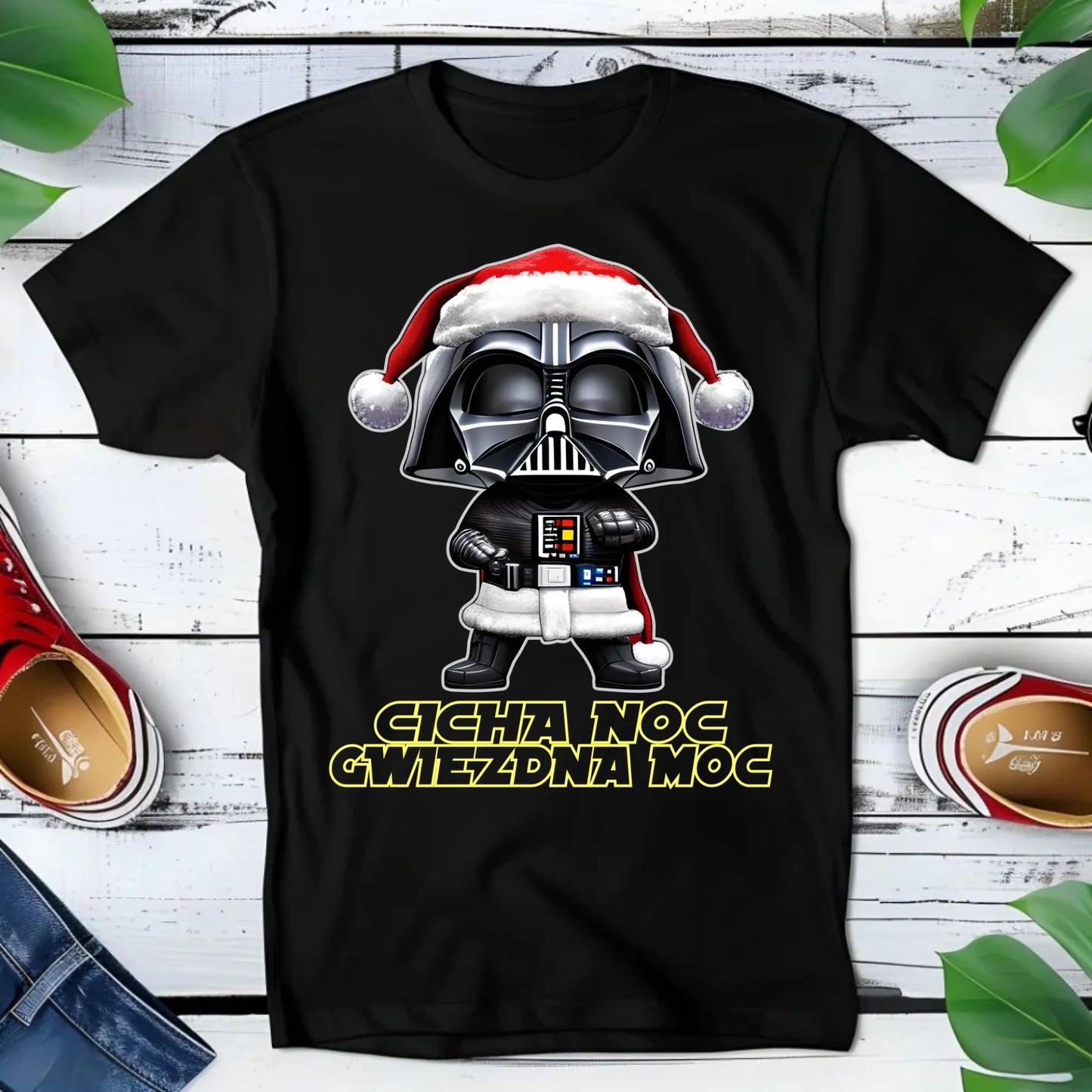 Koszulka dziecięca świąteczna dla fanów Gwiezdnych Wojen - Cicha noc, gwiezdna moc BN132 - StoryCups.pl
