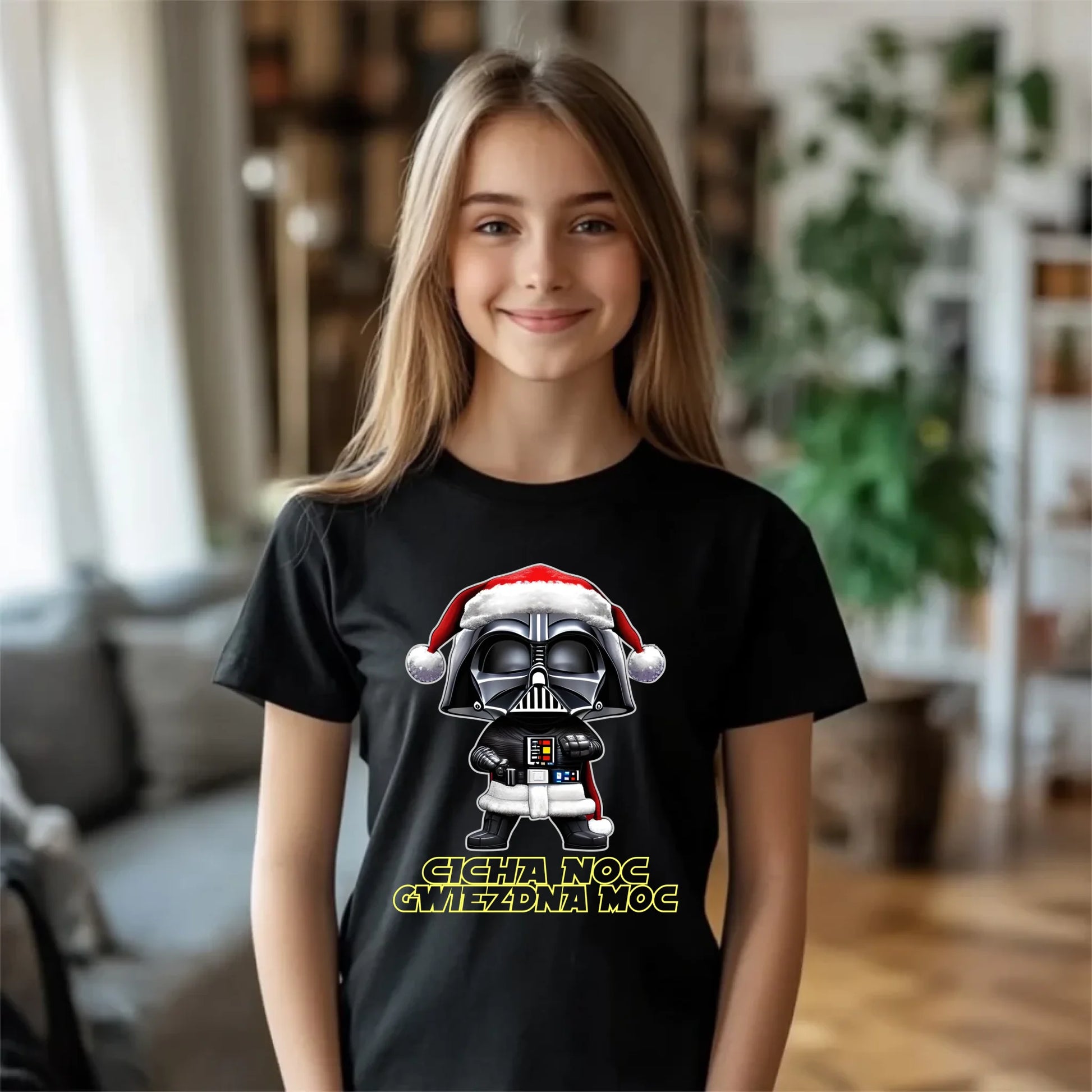 Koszulka dziecięca świąteczna dla fanów Gwiezdnych Wojen - Cicha noc, gwiezdna moc BN132 - StoryCups.pl