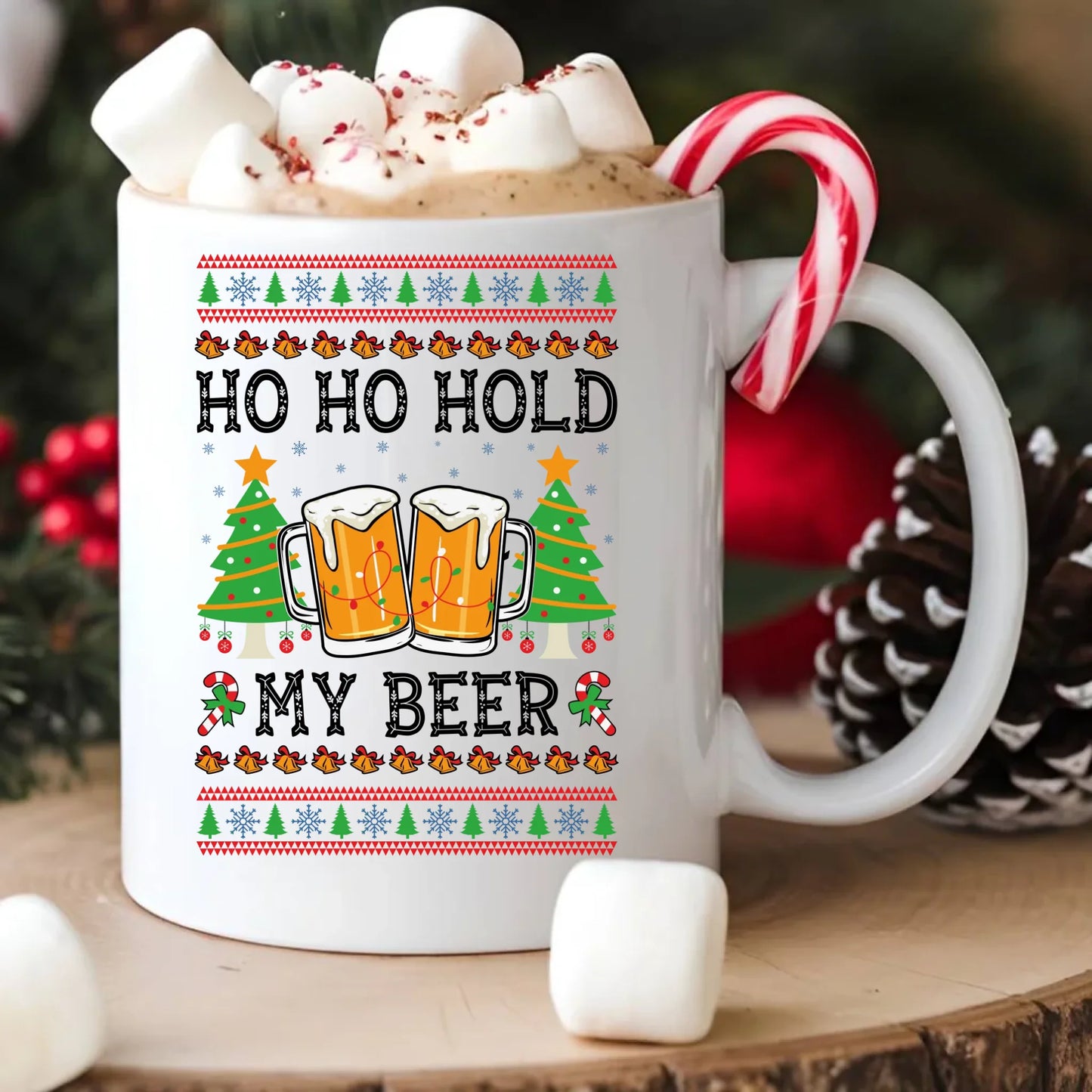 Kubek świąteczny - Ho ho hold my beer BN131 - StoryCups.pl