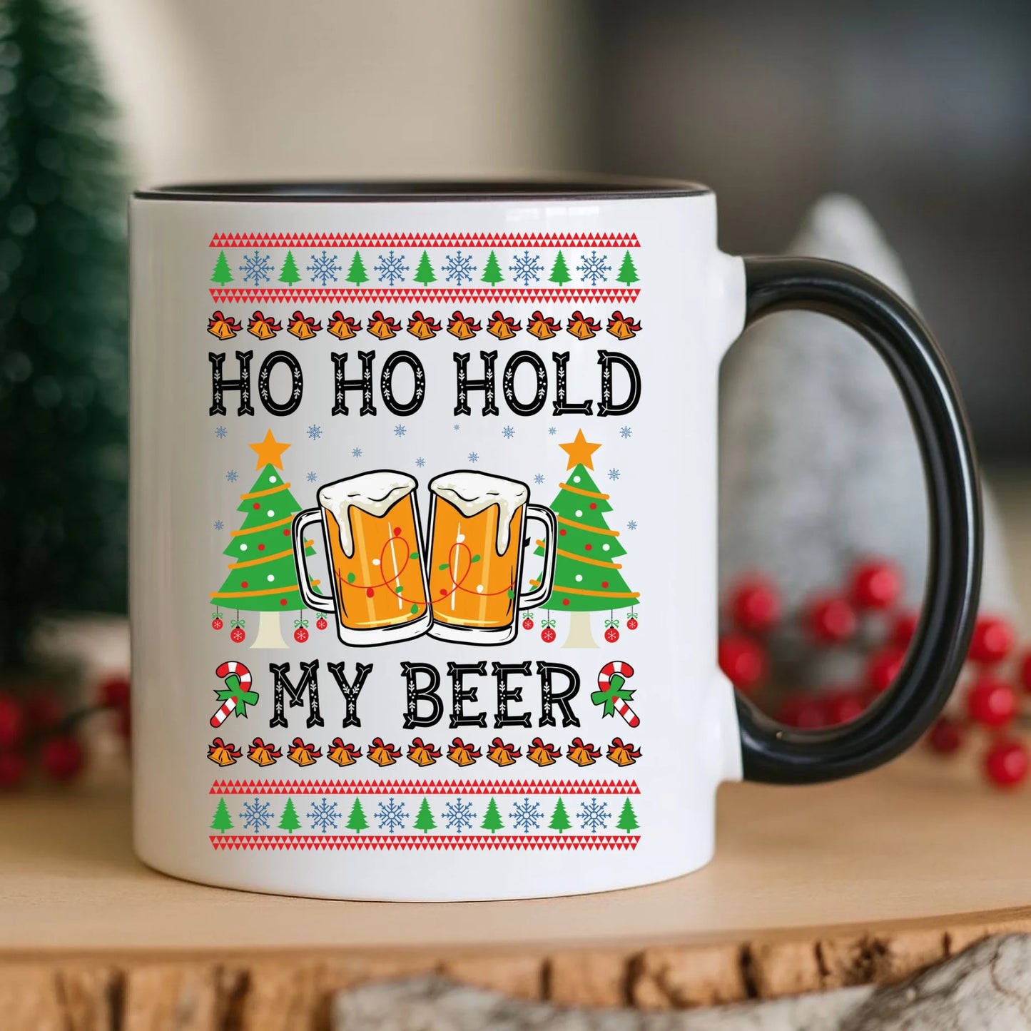 Kubek świąteczny - Ho ho hold my beer BN131 - StoryCups.pl