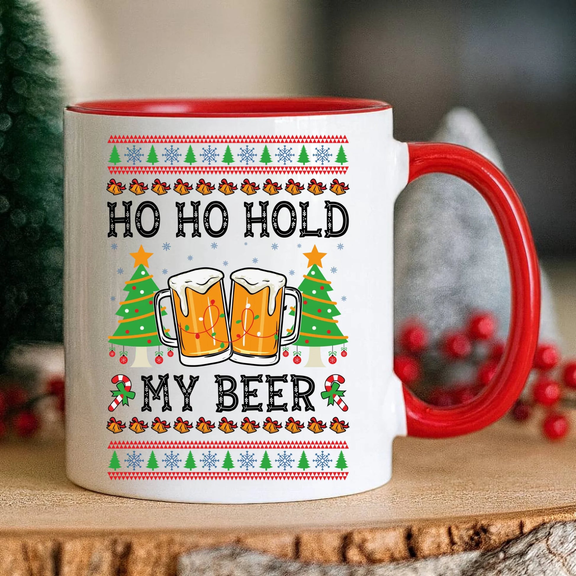 Kubek świąteczny - Ho ho hold my beer BN131 - StoryCups.pl