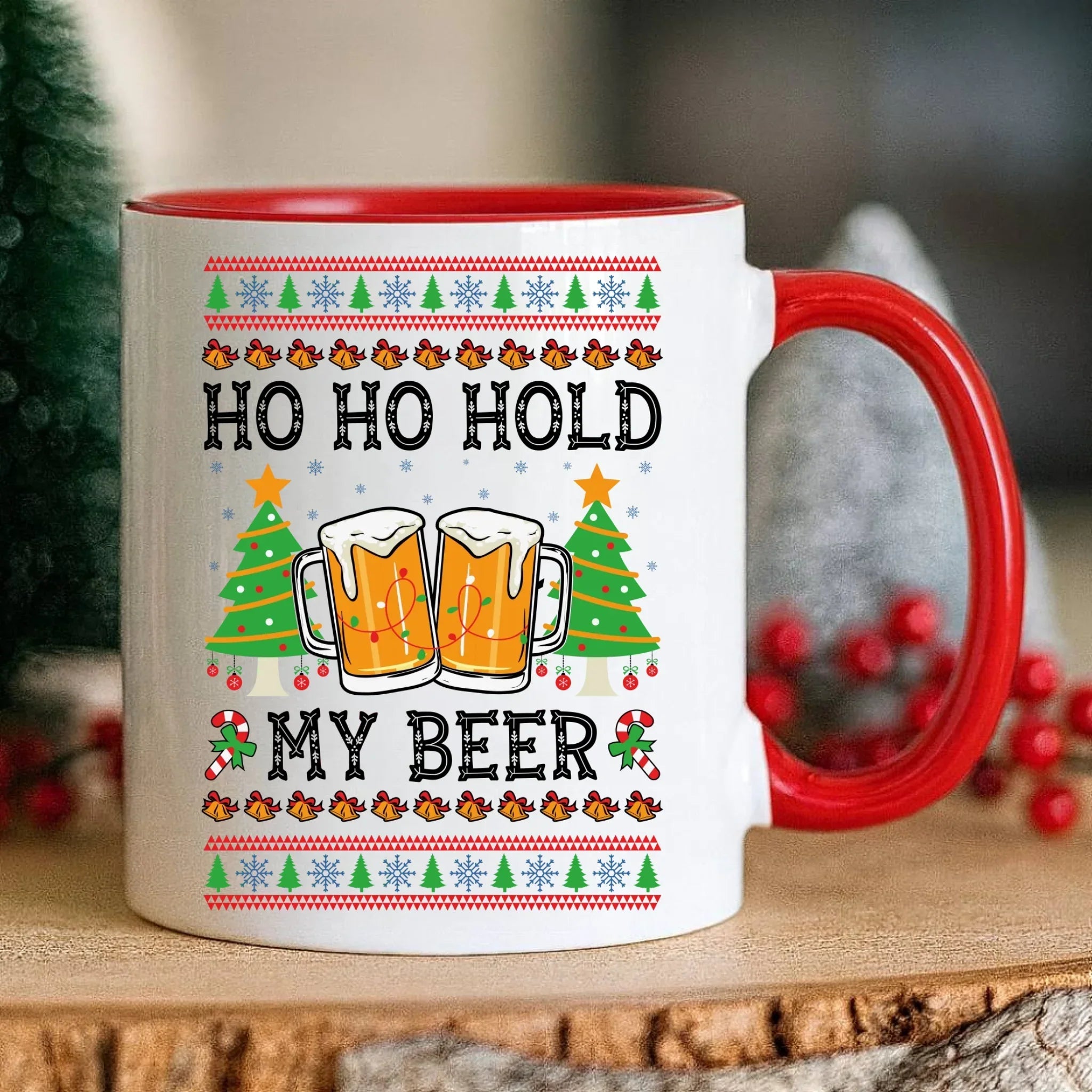 Kubek świąteczny - Ho ho hold my beer BN131 - StoryCups.pl