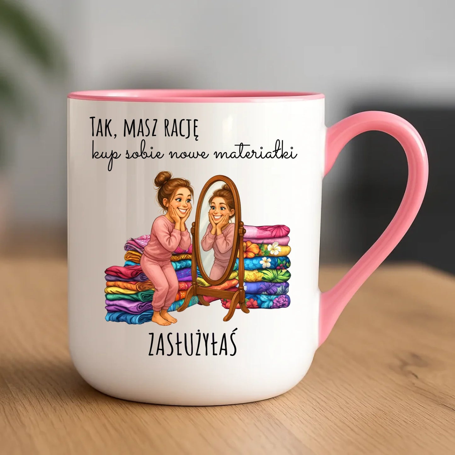 Kubek elegant szyciowy dla krawcowej - Kup sobie materiałki HS22 - StoryCups.pl