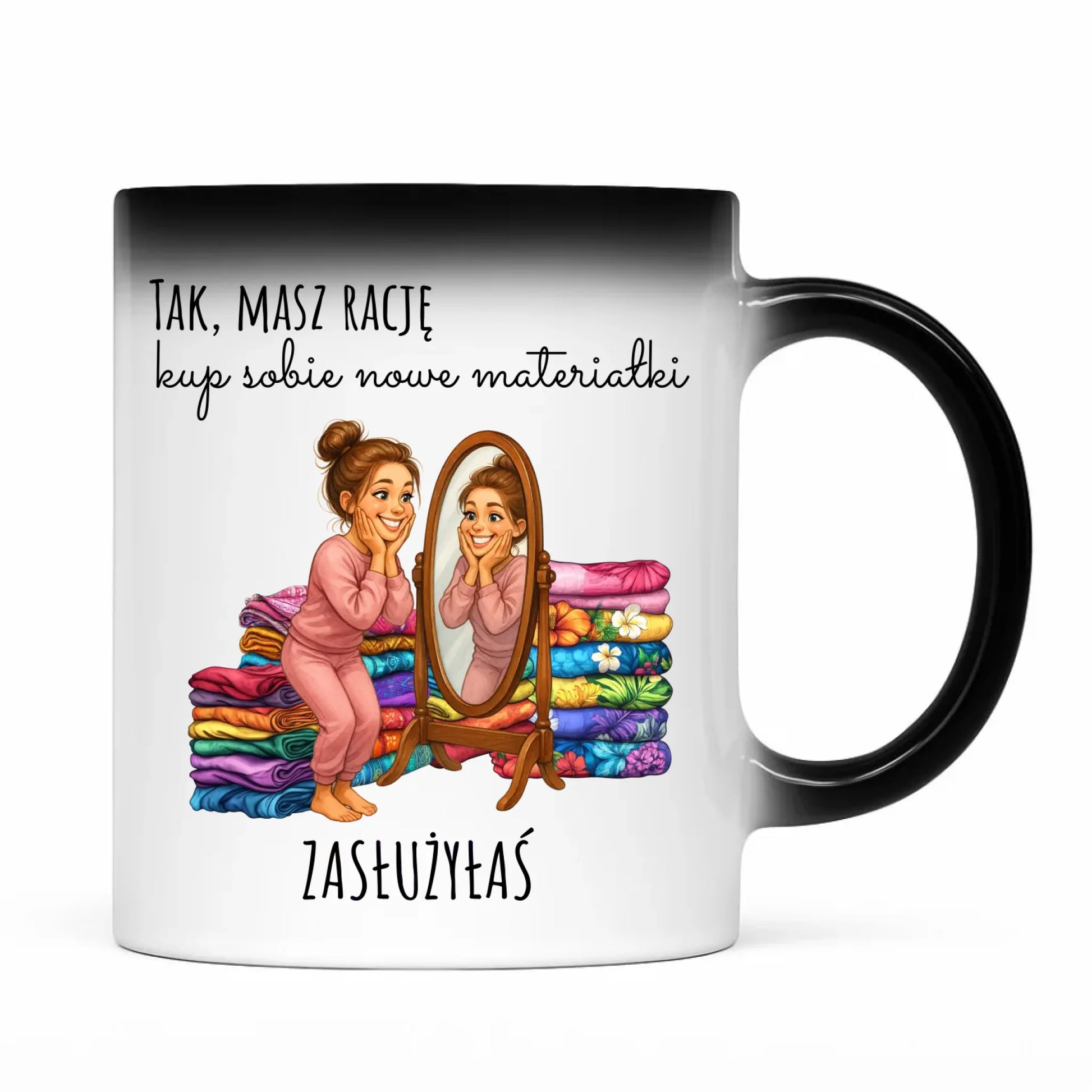 Kubek magiczny szyciowy dla krawcowej - Kup sobie materiałki HS22 - StoryCups.pl