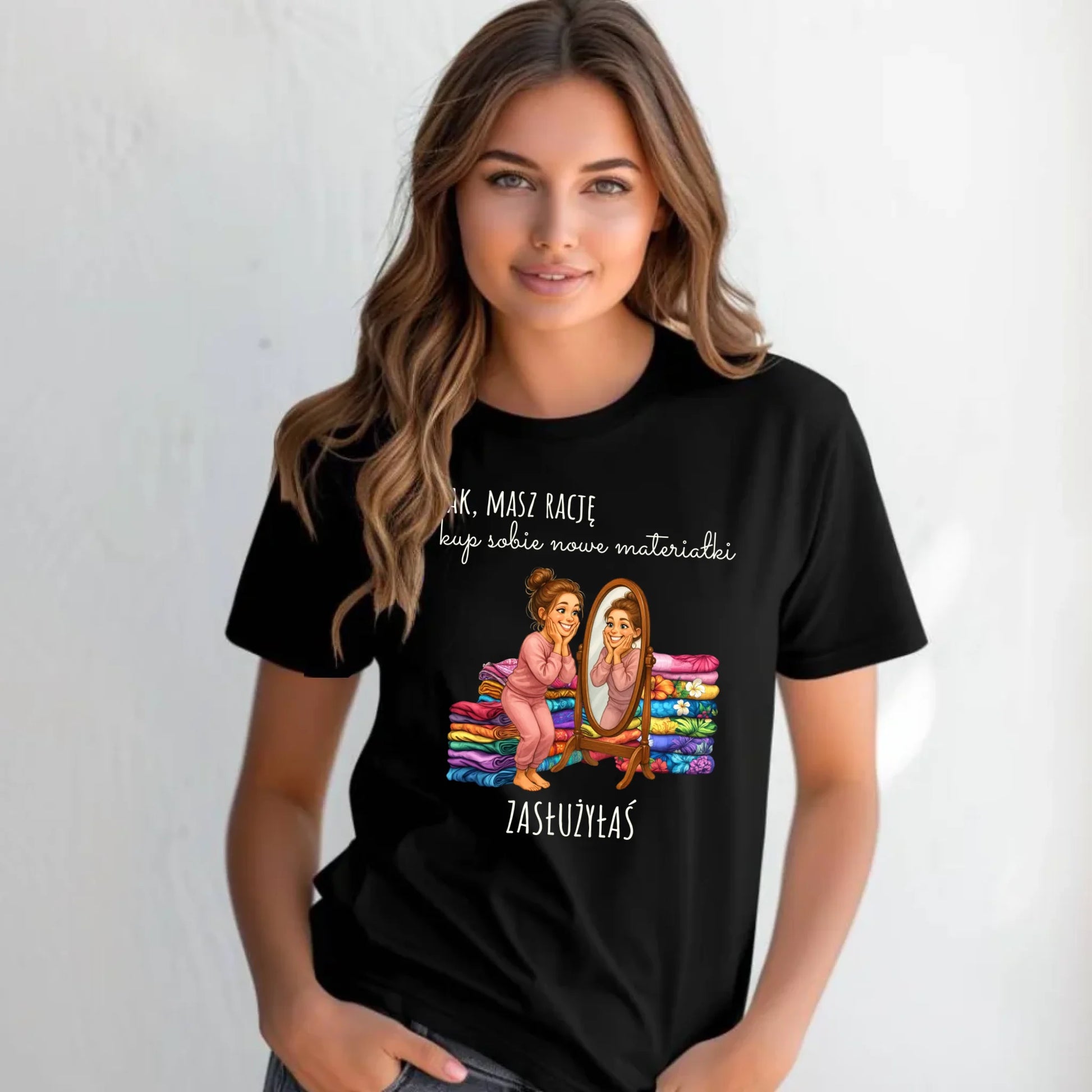 Koszulka damska szyciowa dla krawcowej - Kup sobie materiałki HS22 - StoryCups.pl