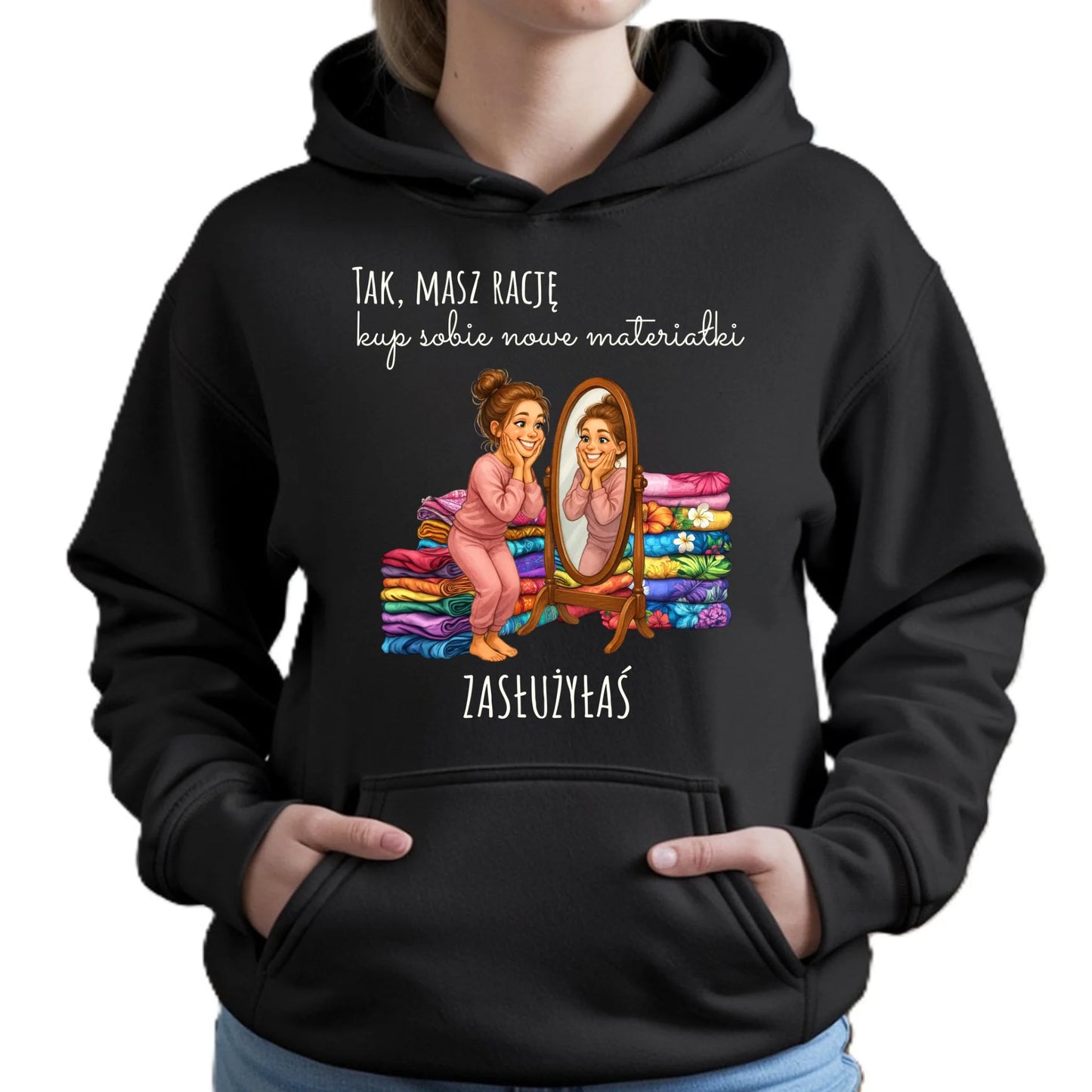 Bluza damska z kapturem szyciowa dla krawcowej - Kup sobie materiałki HS22 - StoryCups.pl