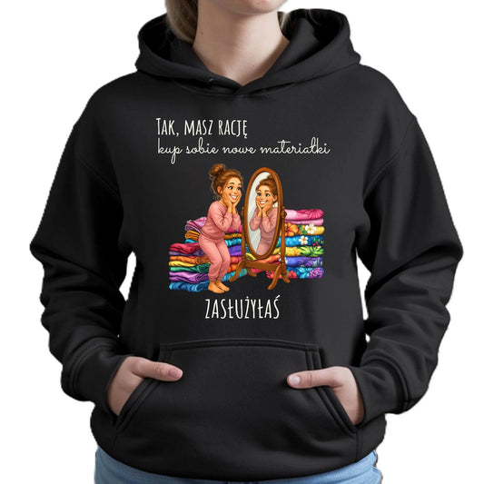 Bluza damska z kapturem szyciowa dla krawcowej - Kup sobie materiałki HS22 - StoryCups.pl