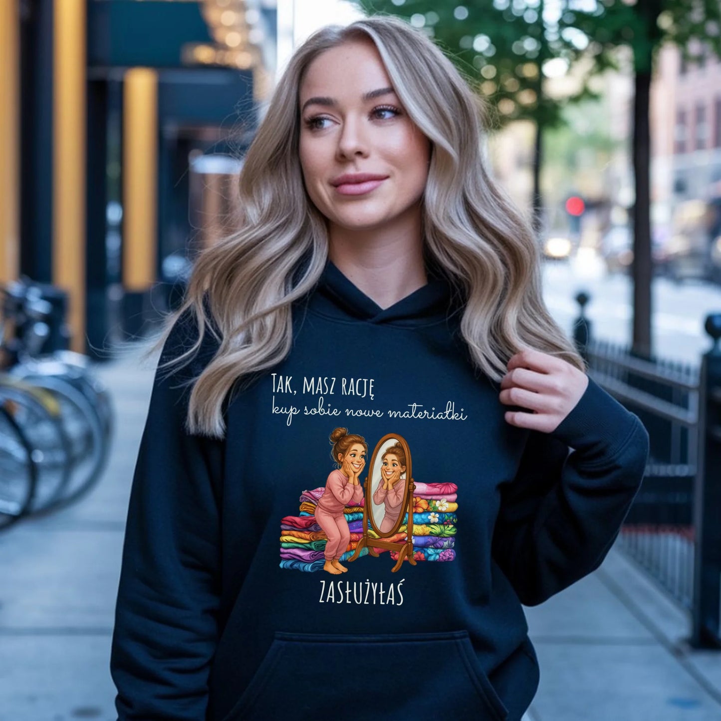 Bluza damska z kapturem szyciowa dla krawcowej - Kup sobie materiałki HS22 - StoryCups.pl