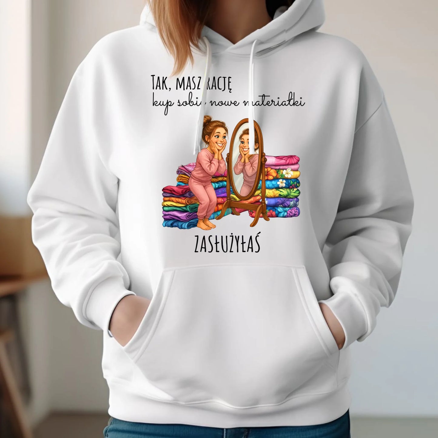 Bluza damska z kapturem szyciowa dla krawcowej - Kup sobie materiałki HS22 - StoryCups.pl