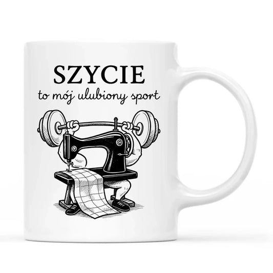 Kubek szyciowy dla krawcowej – Szycie to mój ulubiony sport HS23 - StoryCups.pl