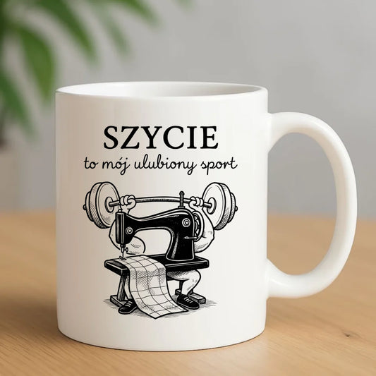 Kubek szyciowy dla krawcowej – Szycie to mój ulubiony sport HS23 - StoryCups.pl