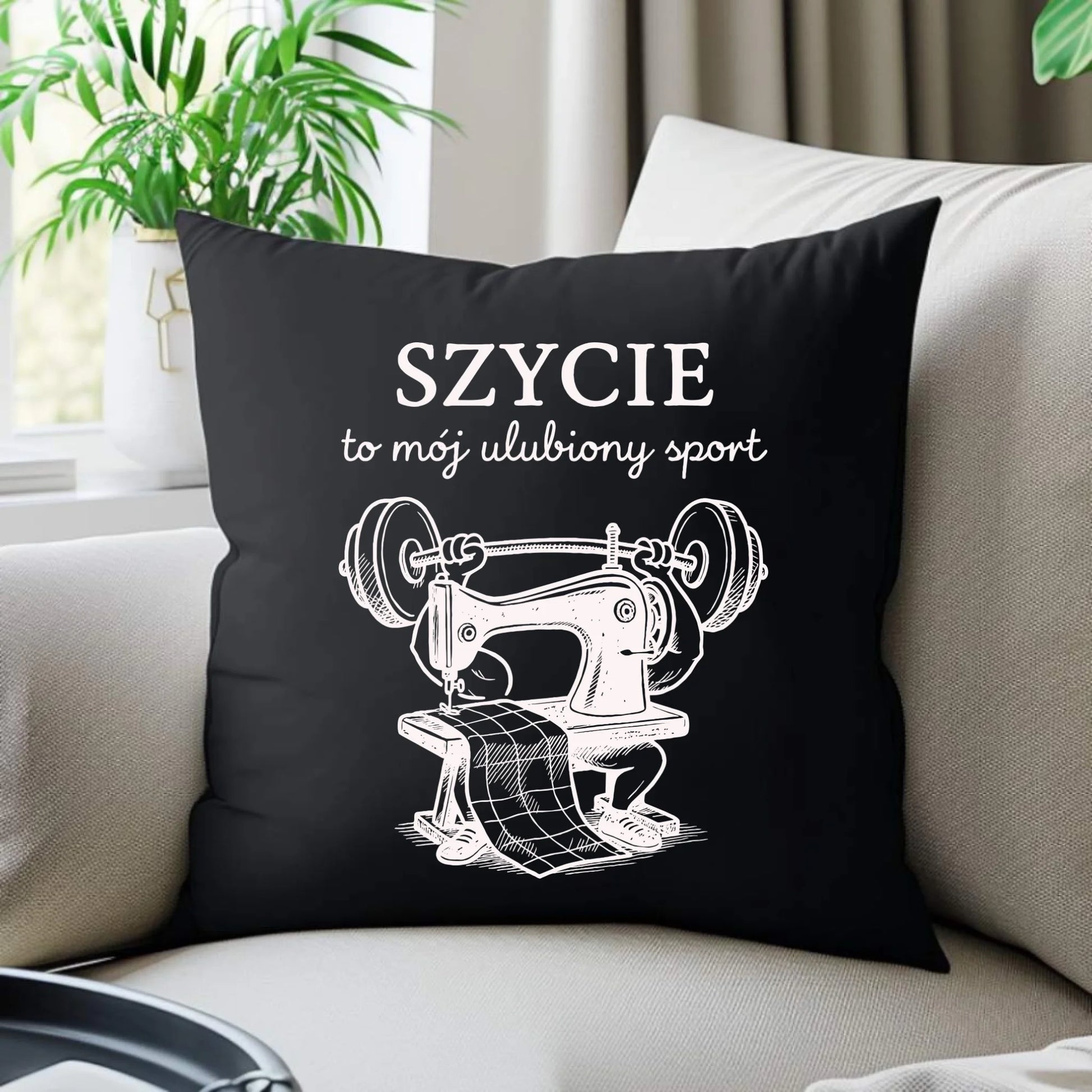 Poduszka dekoracyjna szyciowa dla krawcowej - Szycie to mój ulubiony sport HS23 - StoryCups.pl