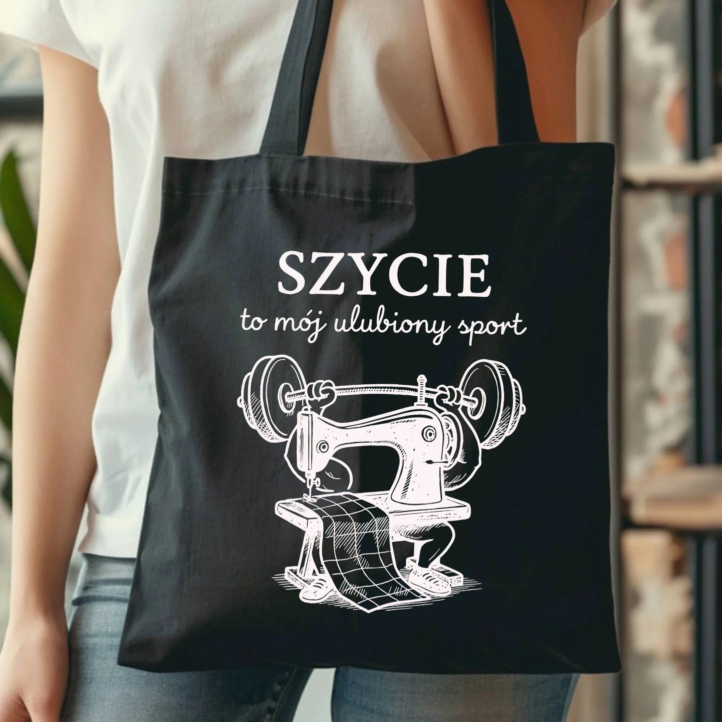 Torba szyciowa dla krawcowej - Szycie to mój ulubiony sport HS23 - StoryCups.pl