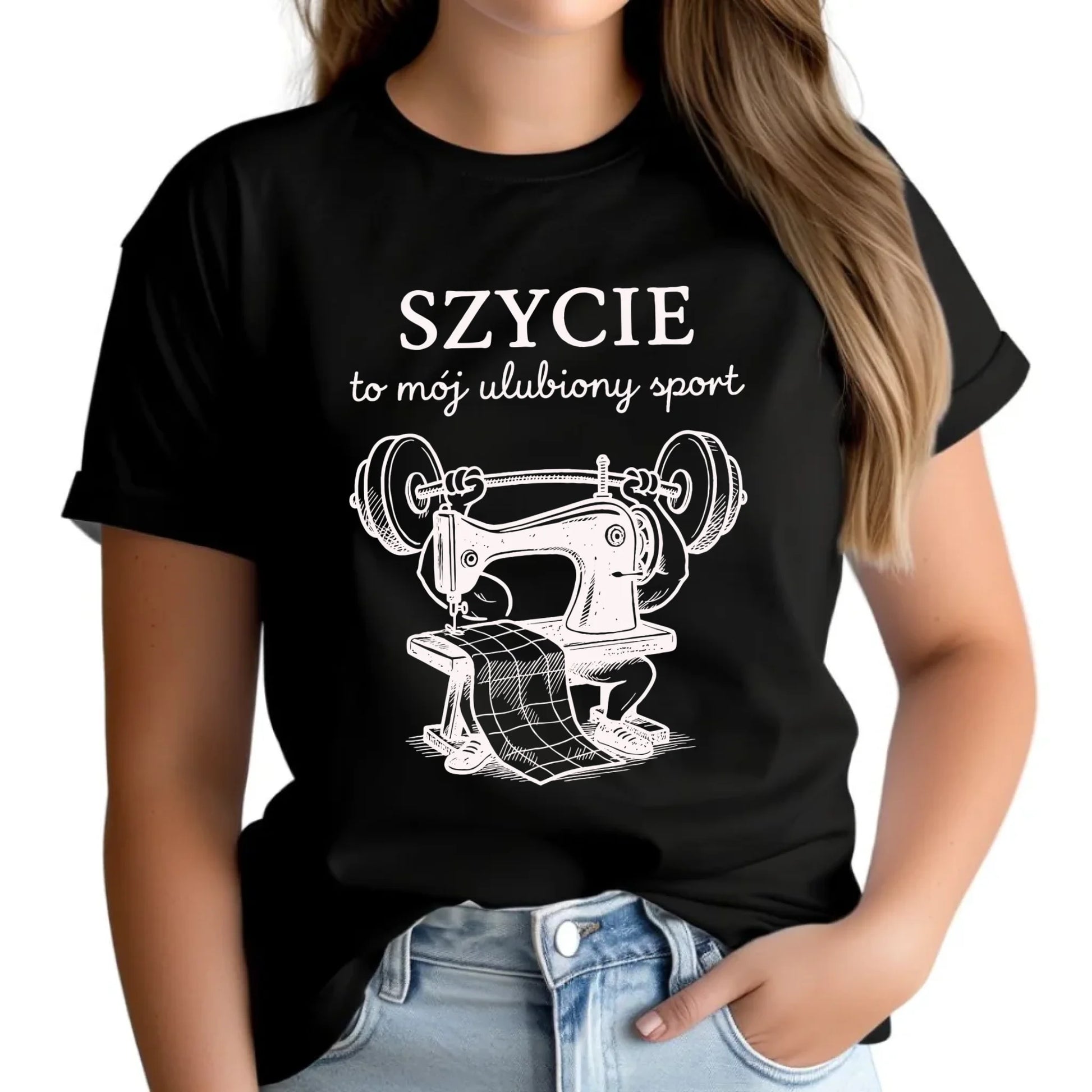 Koszulka damska szyciowa dla krawcowej - Szycie to mój ulubiony sport HS23 - StoryCups.pl