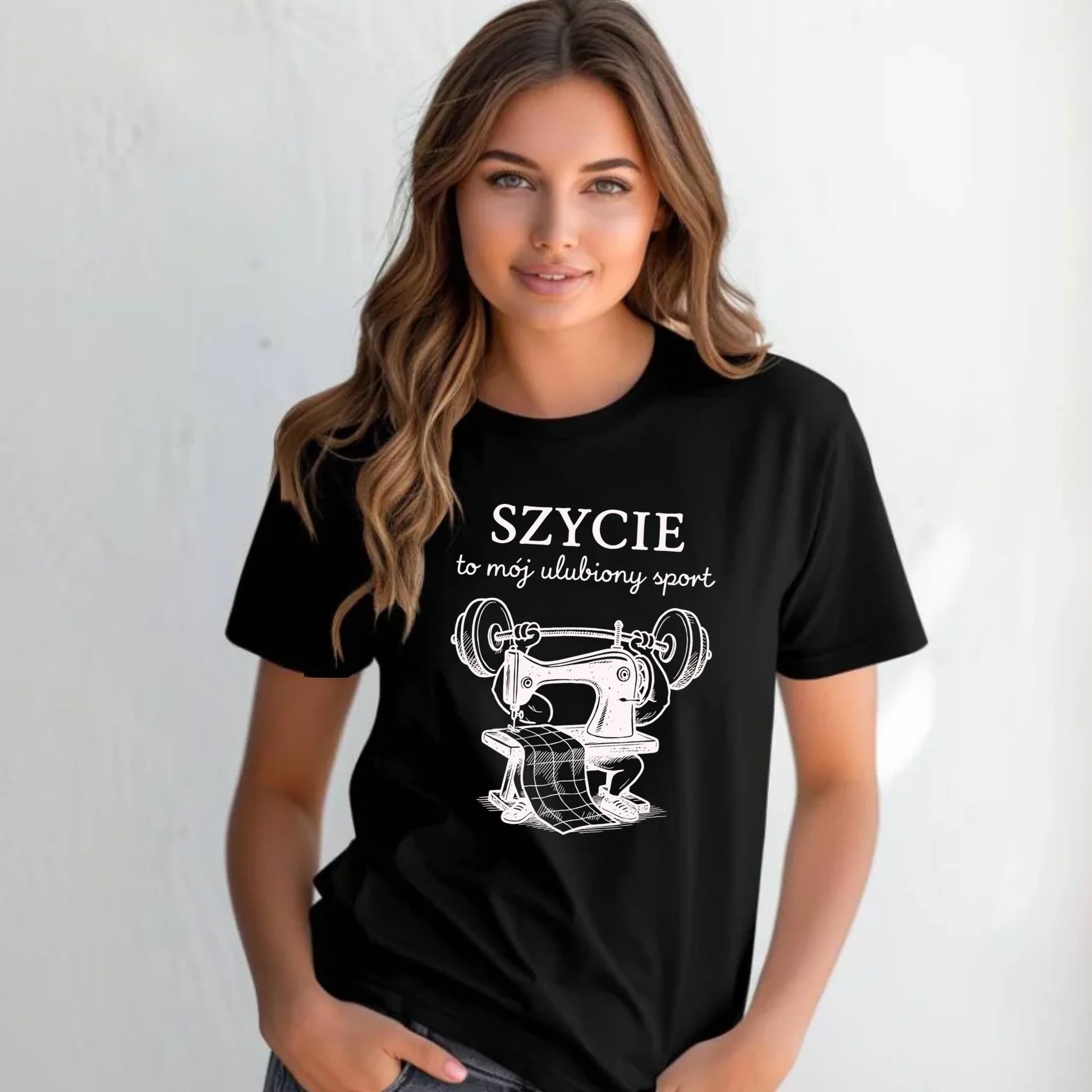 Koszulka damska szyciowa dla krawcowej - Szycie to mój ulubiony sport HS23 - StoryCups.pl