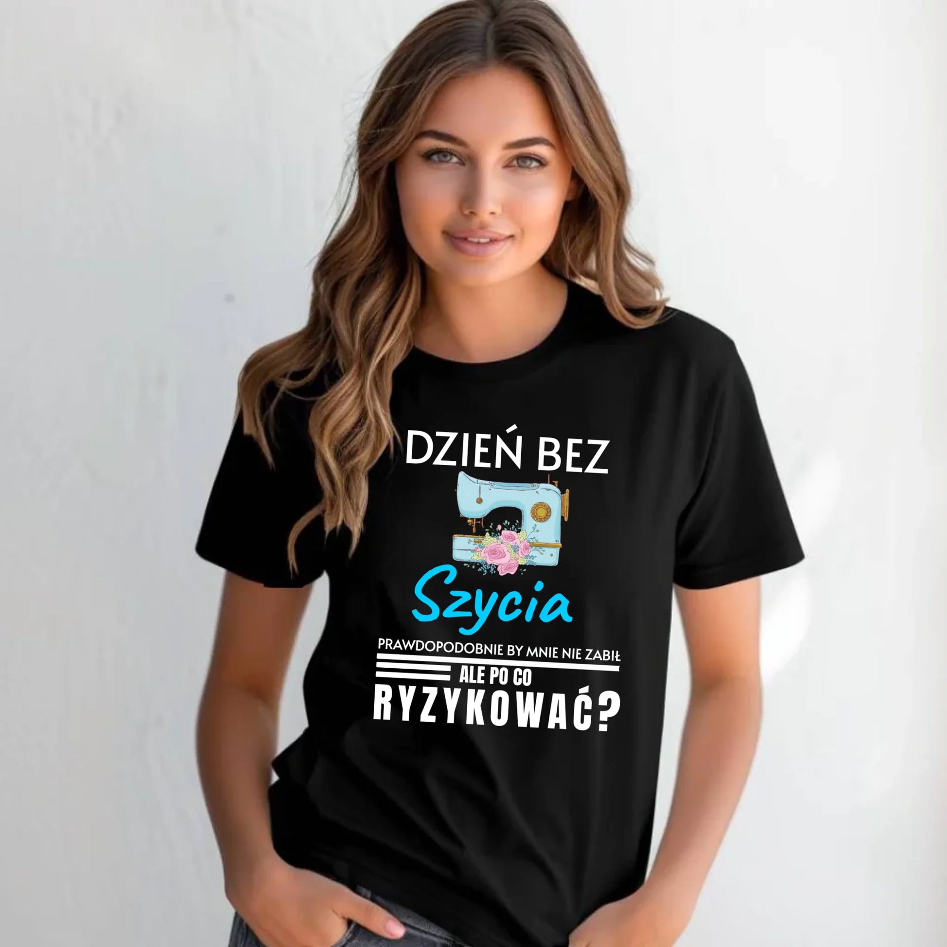 Koszulka damska szyciowa dla krawcowej - Dzień bez szycia HS24 - StoryCups.pl