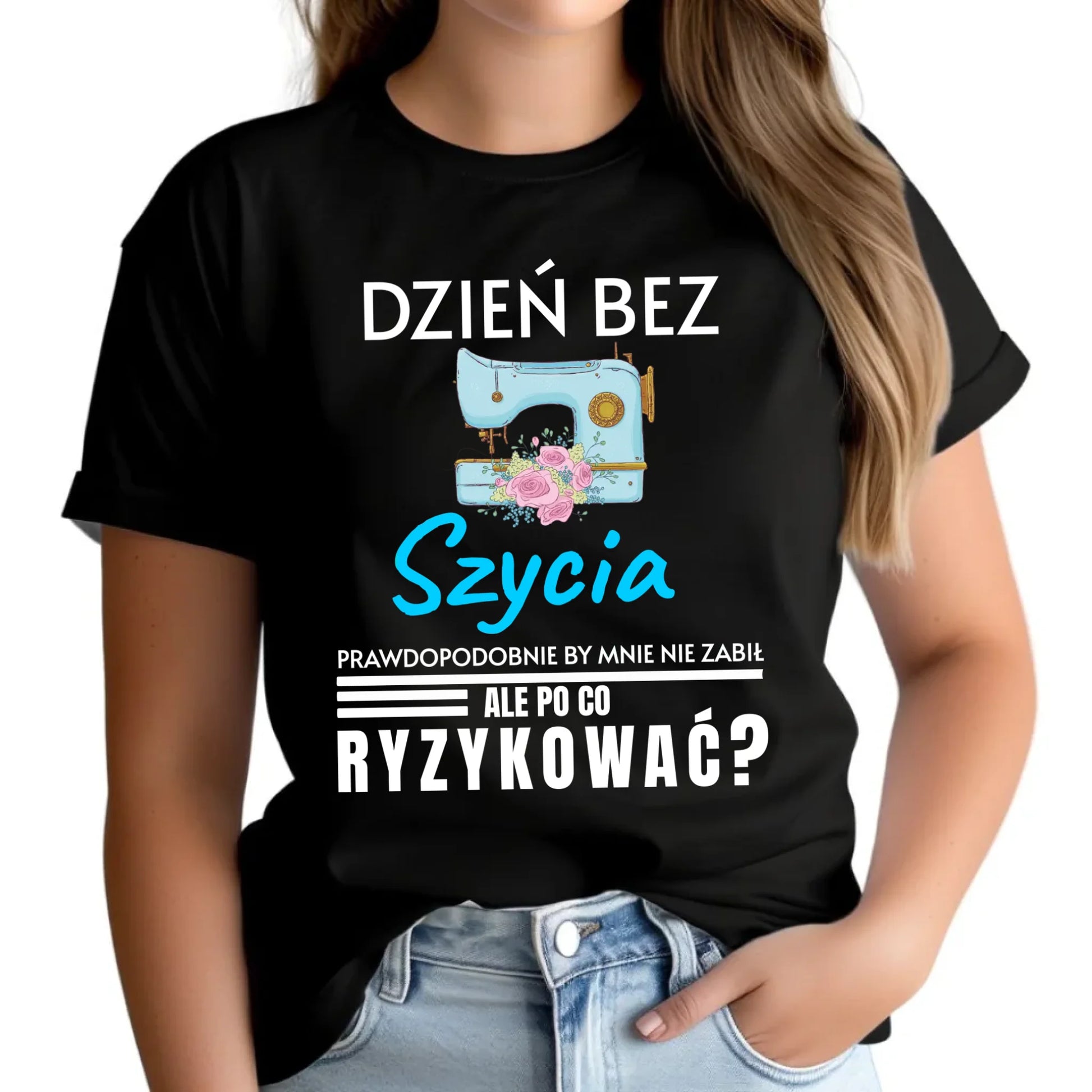 Koszulka damska szyciowa dla krawcowej - Dzień bez szycia HS24 - StoryCups.pl