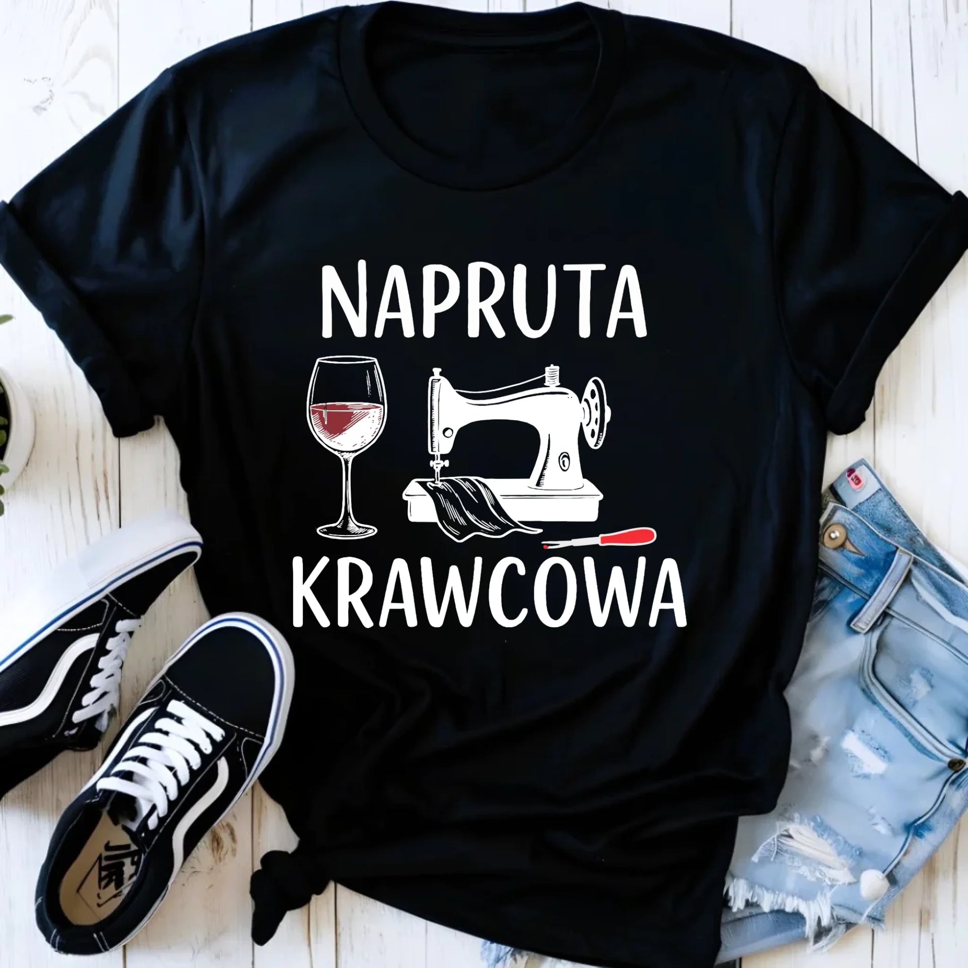 Koszulka damska szyciowa dla krawcowej - Napruta krawcowa HS25 - StoryCups.pl