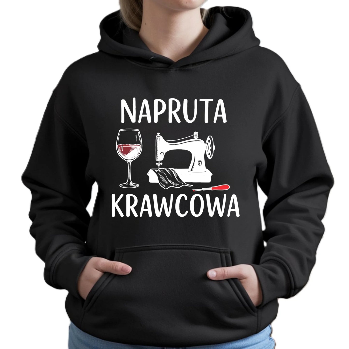 Bluza damska z kapturem szyciowa dla krawcowej - Napruta krawcowa HS25 - StoryCups.pl