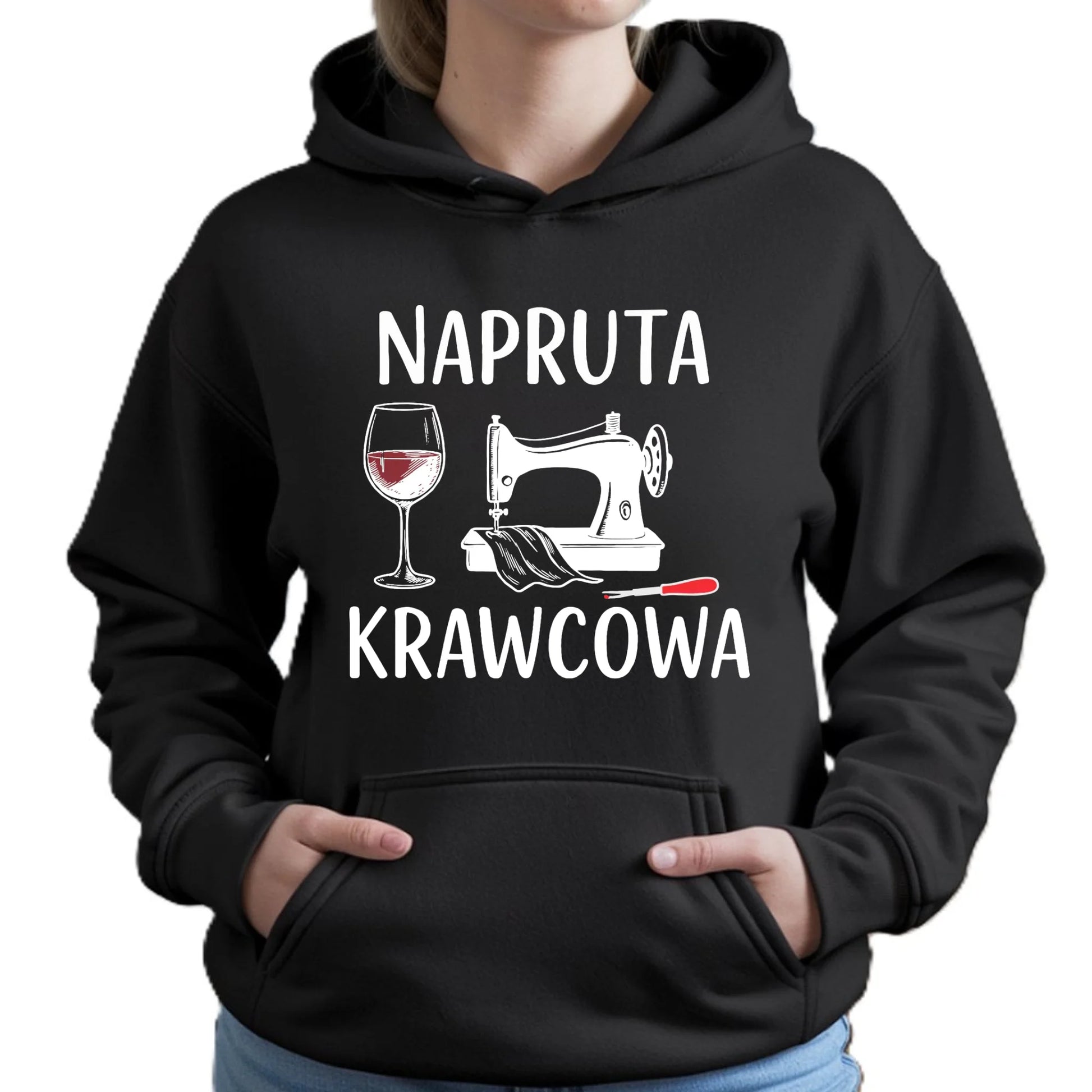 Bluza damska z kapturem szyciowa dla krawcowej - Napruta krawcowa HS25 - StoryCups.pl