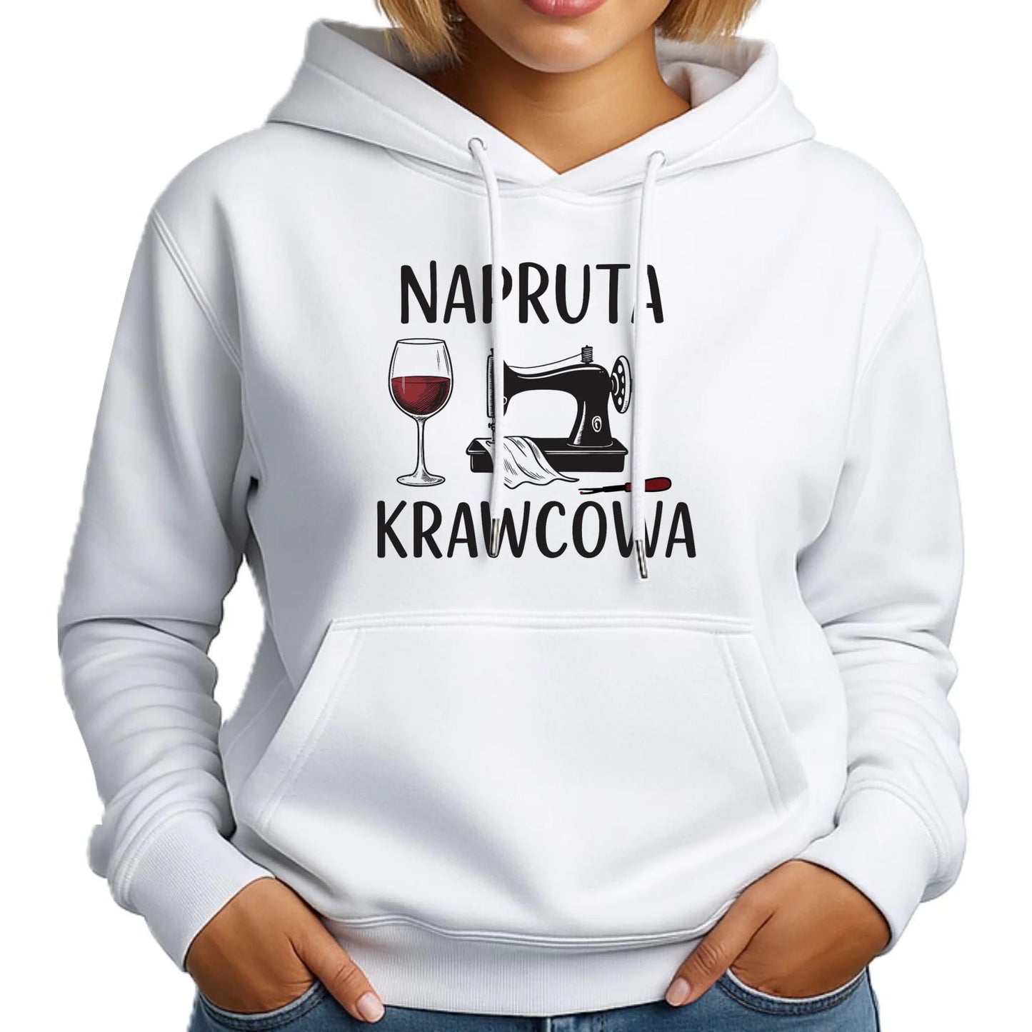 Bluza damska z kapturem szyciowa dla krawcowej - Napruta krawcowa HS25 - StoryCups.pl