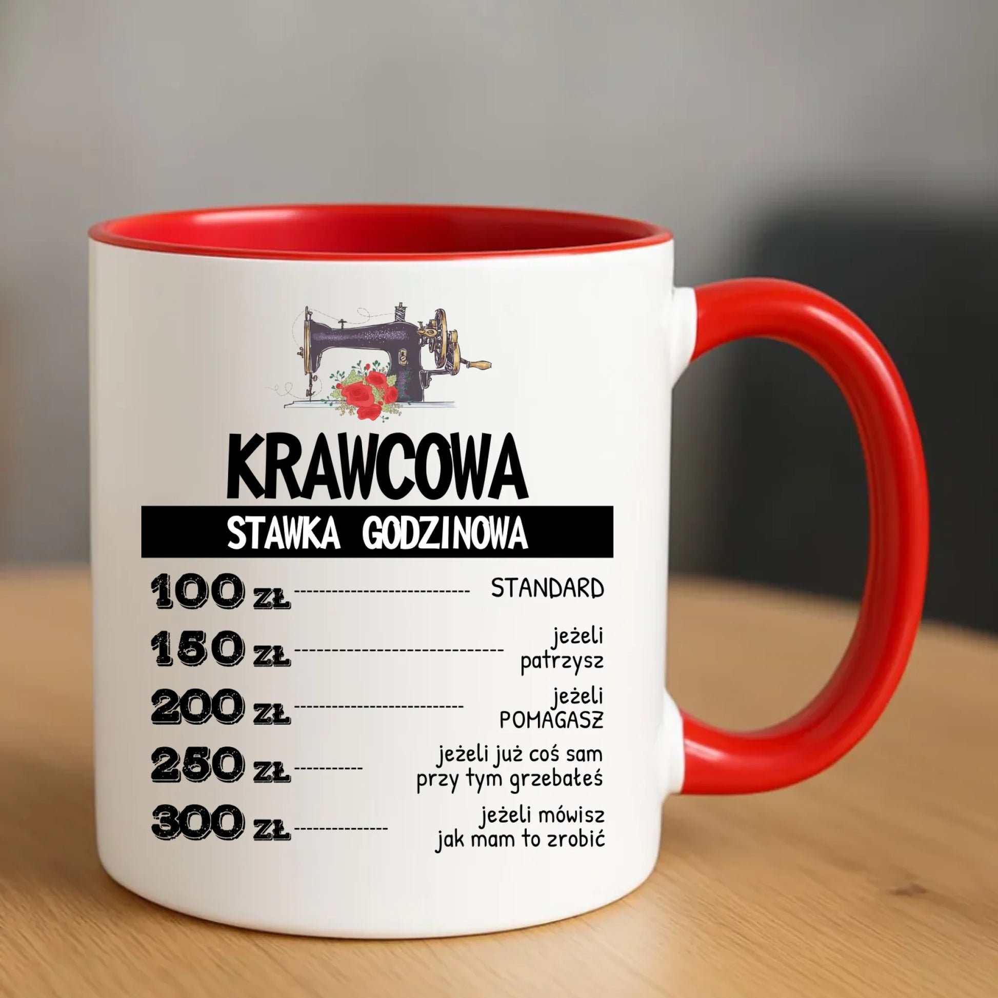 Kubek szyciowy dla krawcowej – Stawka godzinowa HS26 - StoryCups.pl